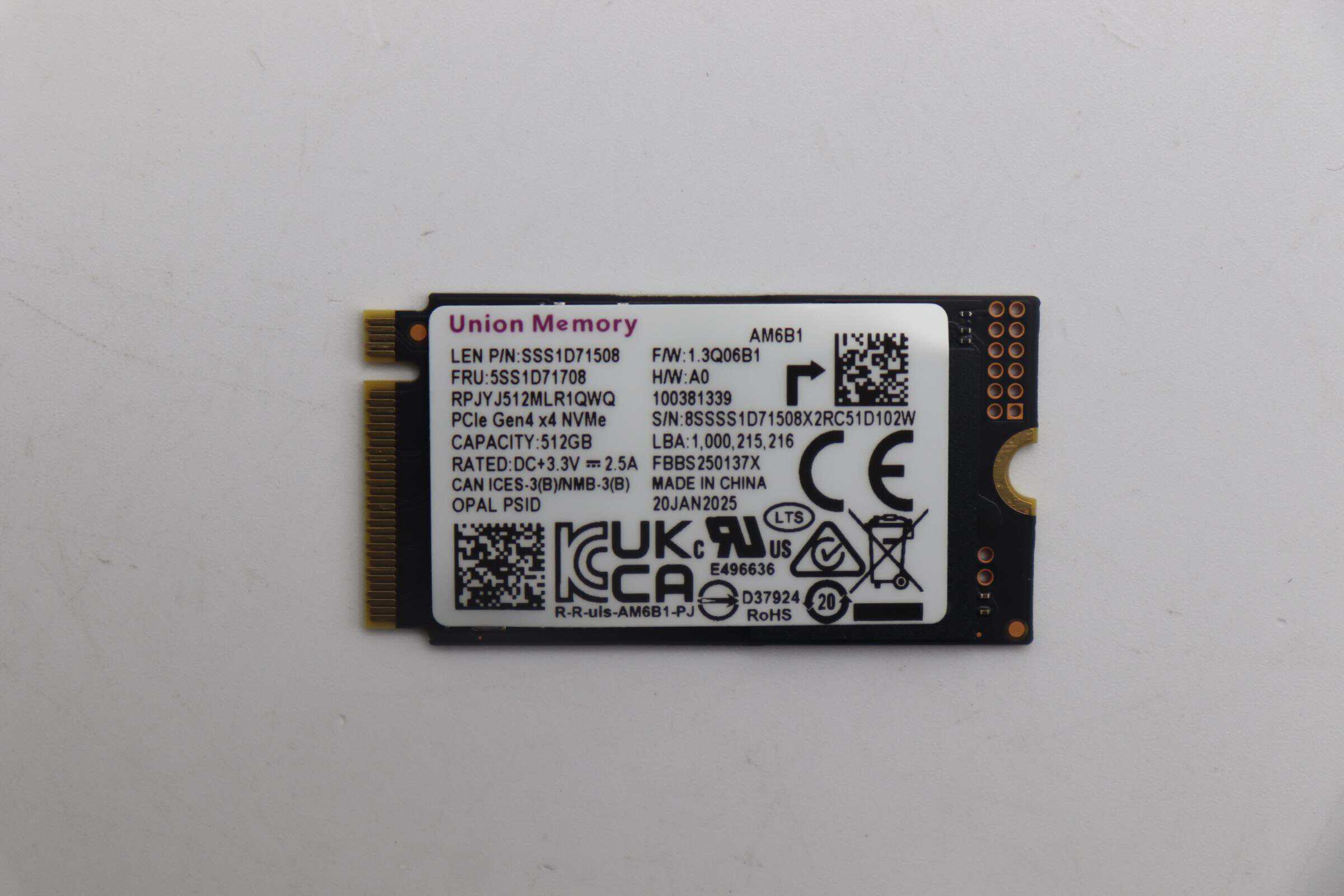 Lenovo SSD 256G M.2 2242 PCIe4x4 KIX OP (5SS0V26421) thumbnail