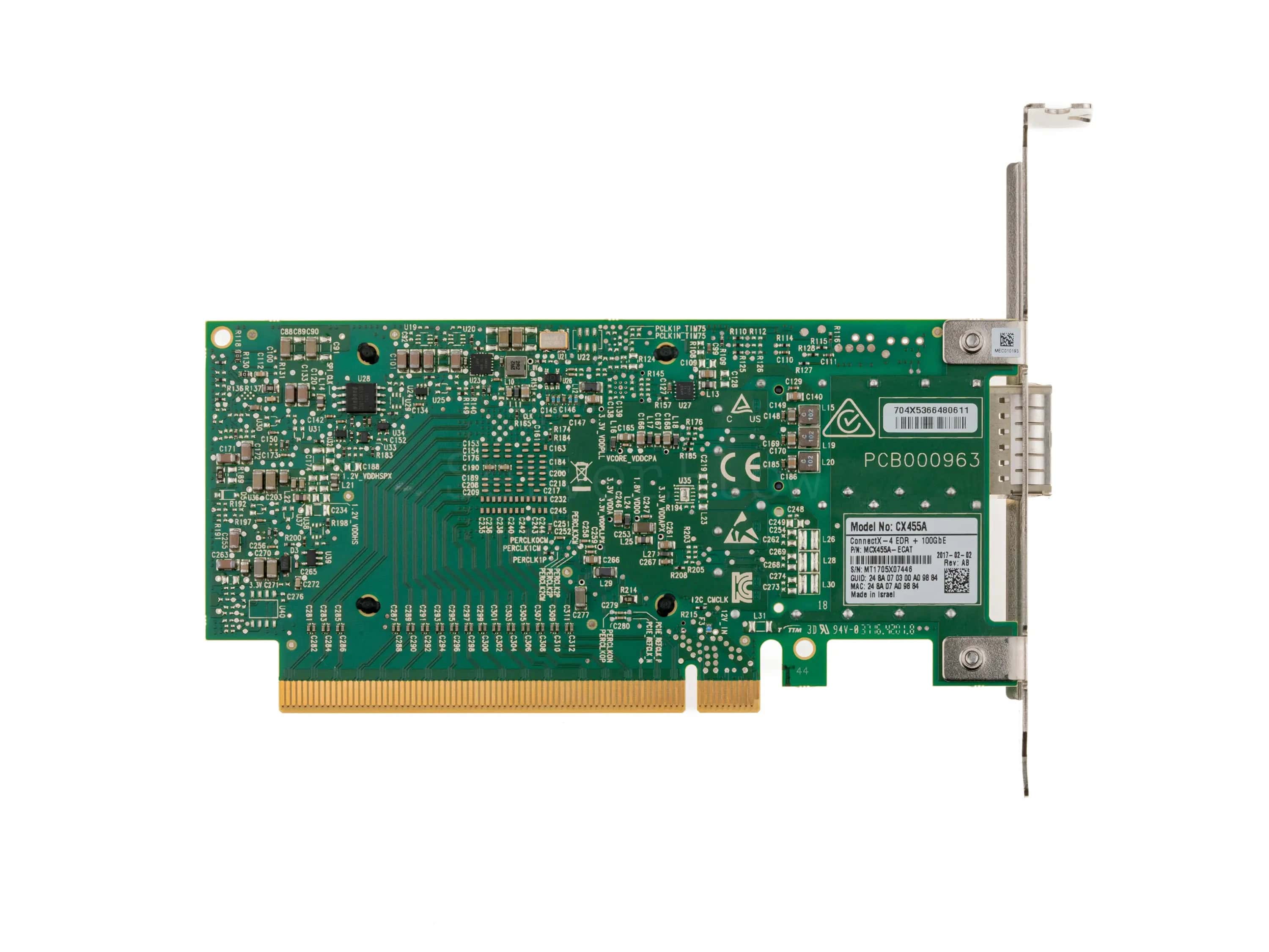 MELLANOX CX455A CONNECTX-4 100G SINGLE-PORT PCIE X16 ADAPTER HPB (MCX455A-ECAT-HP) thumbnail