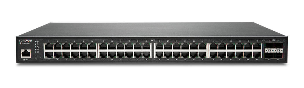 SonicWall SWS14-48FPOE Managed L2 Gigabit Ethernet (10/100/1000) Power over Ethernet (PoE) 1U Zwart (02-SSC-2466) thumbnail