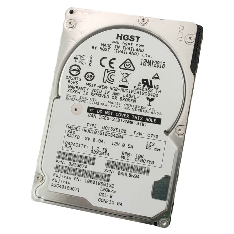 Fujitsu 1.2TB SAS HDD 12G 10K 512e 2.5in (A3C40183671) thumbnail