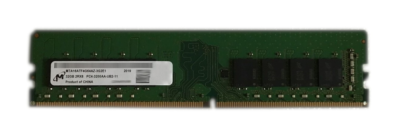 Micron MTA16ATF4G64AZ-3G2E1 Memory Module - 32 GB - PC4-3200 - 2Rx8 - DDR4 SDRAM - Non-ECC Unbuffered - UDIMM - 288-pin (MTA16ATF4G64AZ-3G2E1) thumbnail