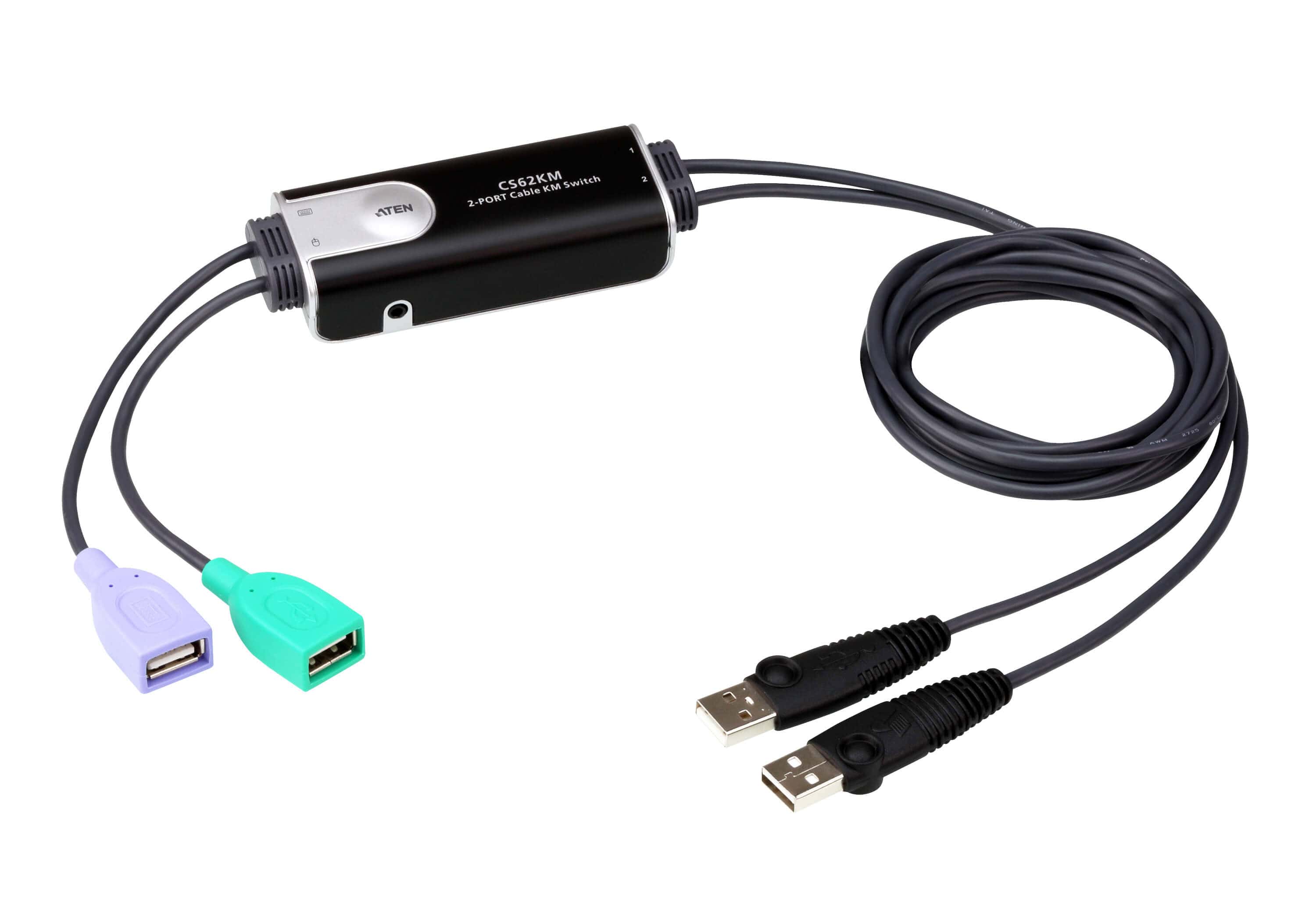 ATEN 2-poorts USB grenzeloze kabel KM-schakelaar (CS62KM) thumbnail