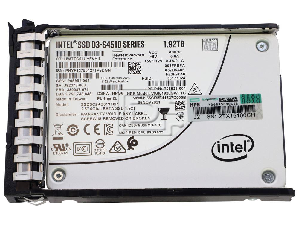 HPE SSD - Read Intensive - 1.92 TB  - Hot-Swap - 2.5 SFF (P40499R-B21) thumbnail