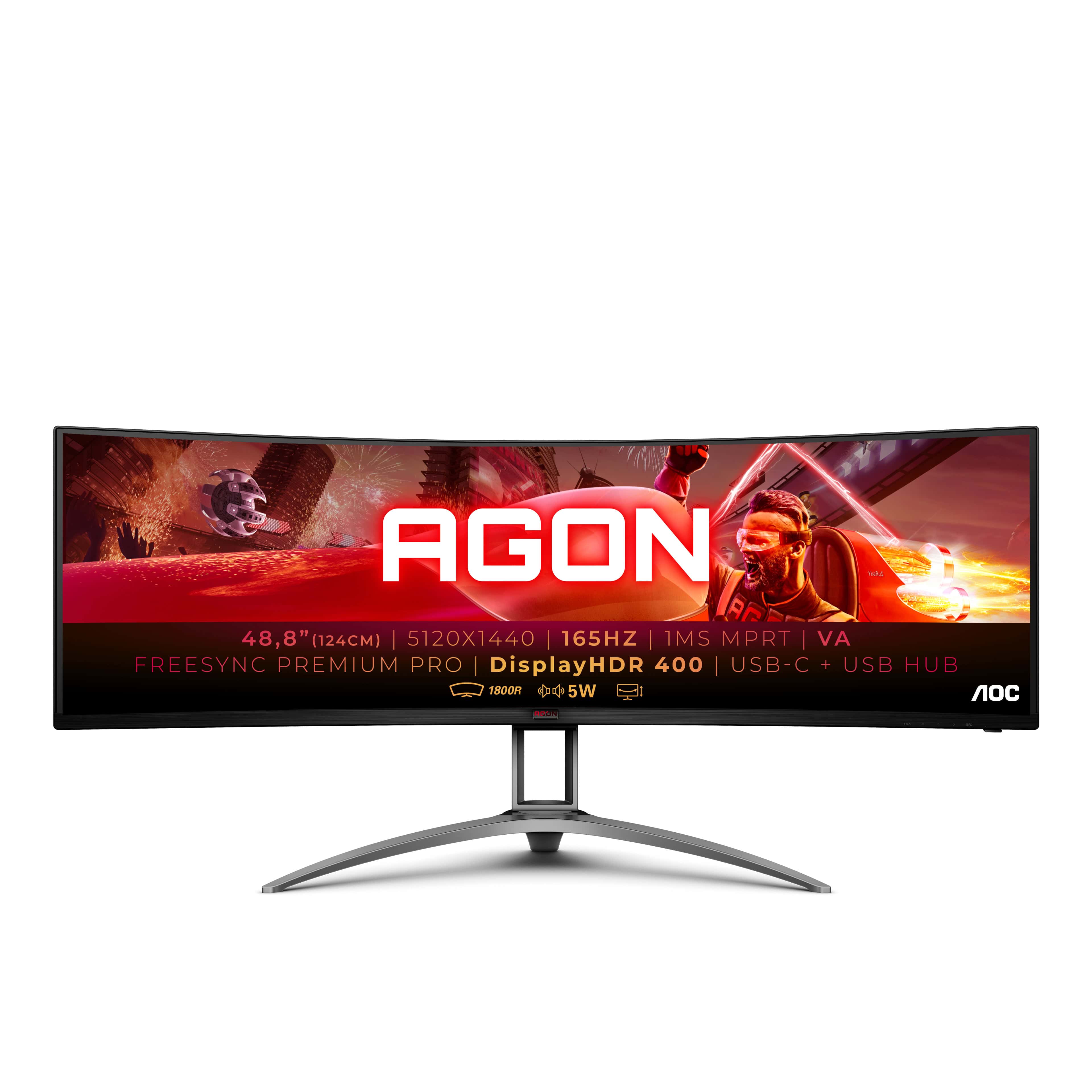 AOC B2 AG493UCX2 computer monitor 124 cm (48.8") 5120 x 1440 Pixels Quad HD LED Zwart (AG493UCX2) thumbnail