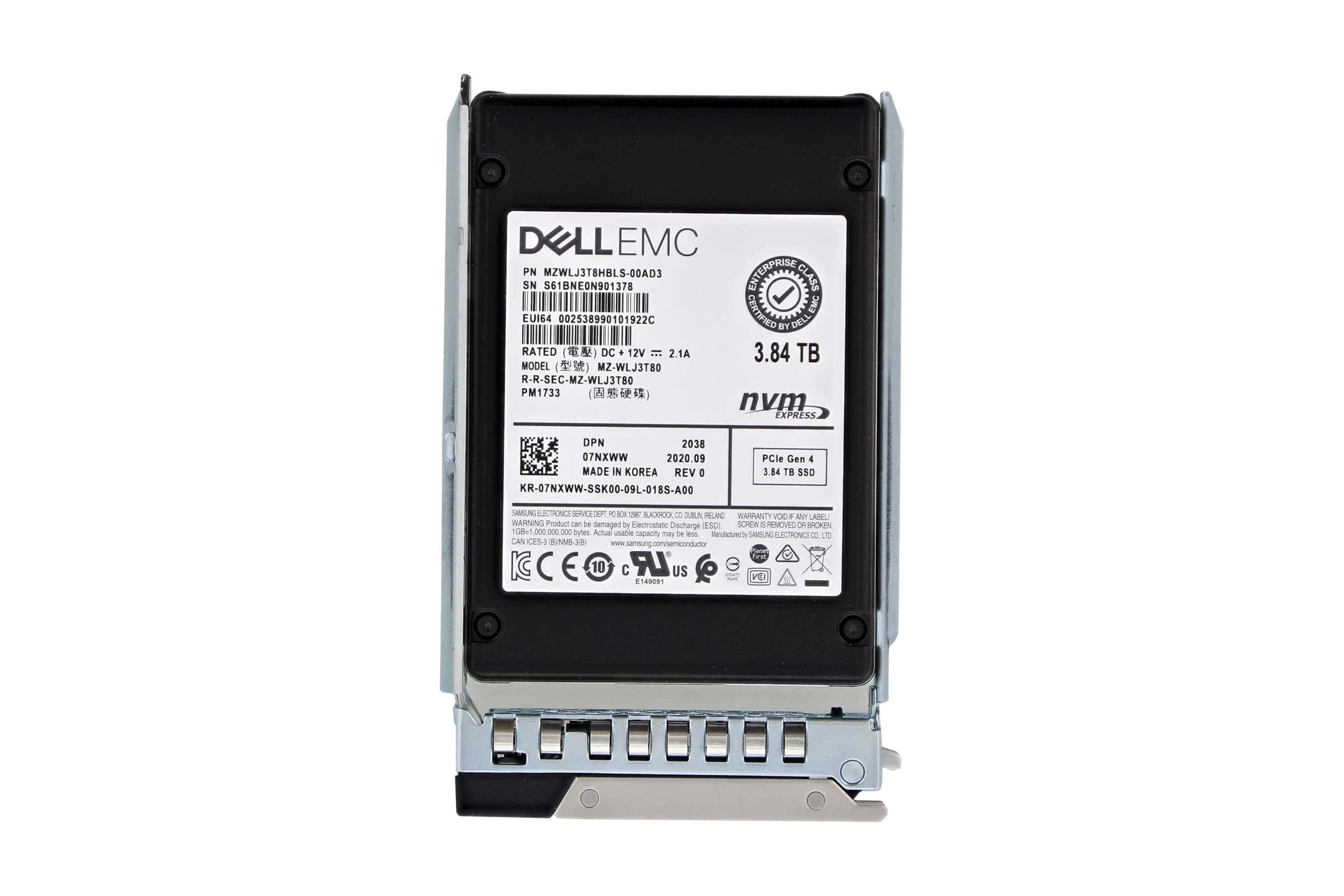 Dell 3.84TB SSD NVMe 2.5 (7NXWW-RFB) thumbnail