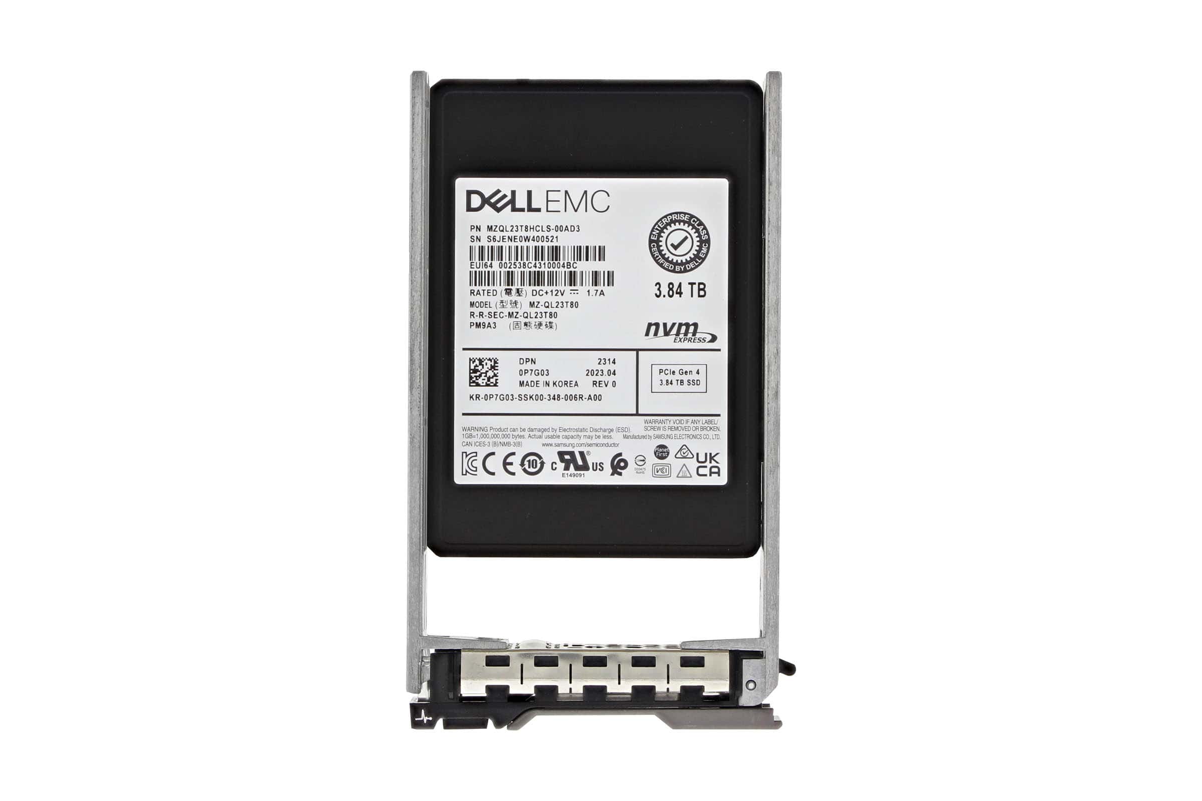 Dell 3.84TB NVMe U.2 SSD, PCIe Gen4 (P7G03-RFB) thumbnail
