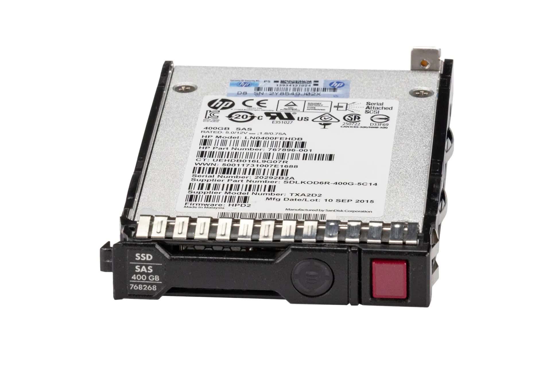 HP hot-plug SSD 400GB SAS 2.5inch (767904-B21) thumbnail