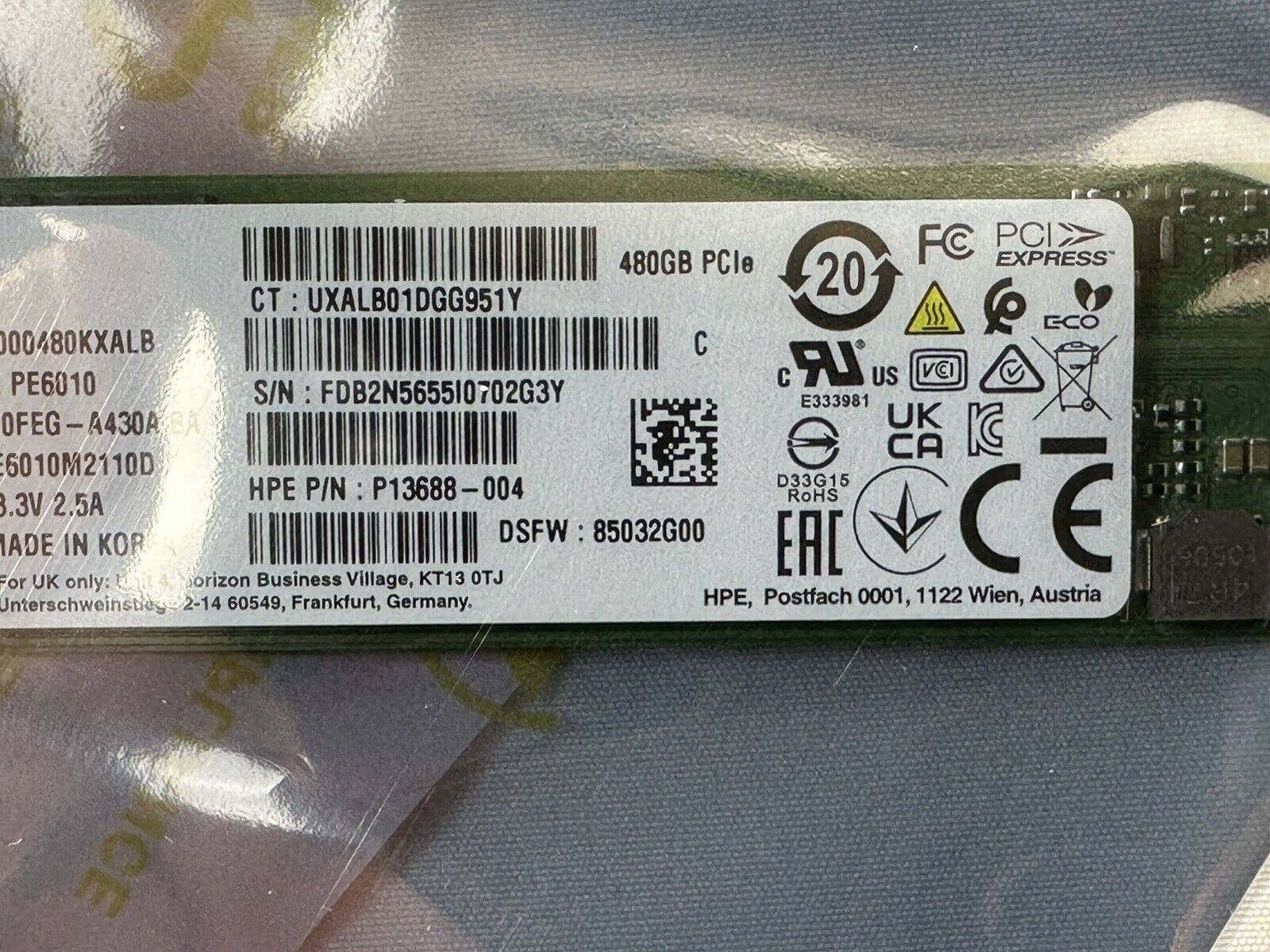 HPE 480GB M.2 PCI-E X4 RI (P13688-004-RFB) thumbnail