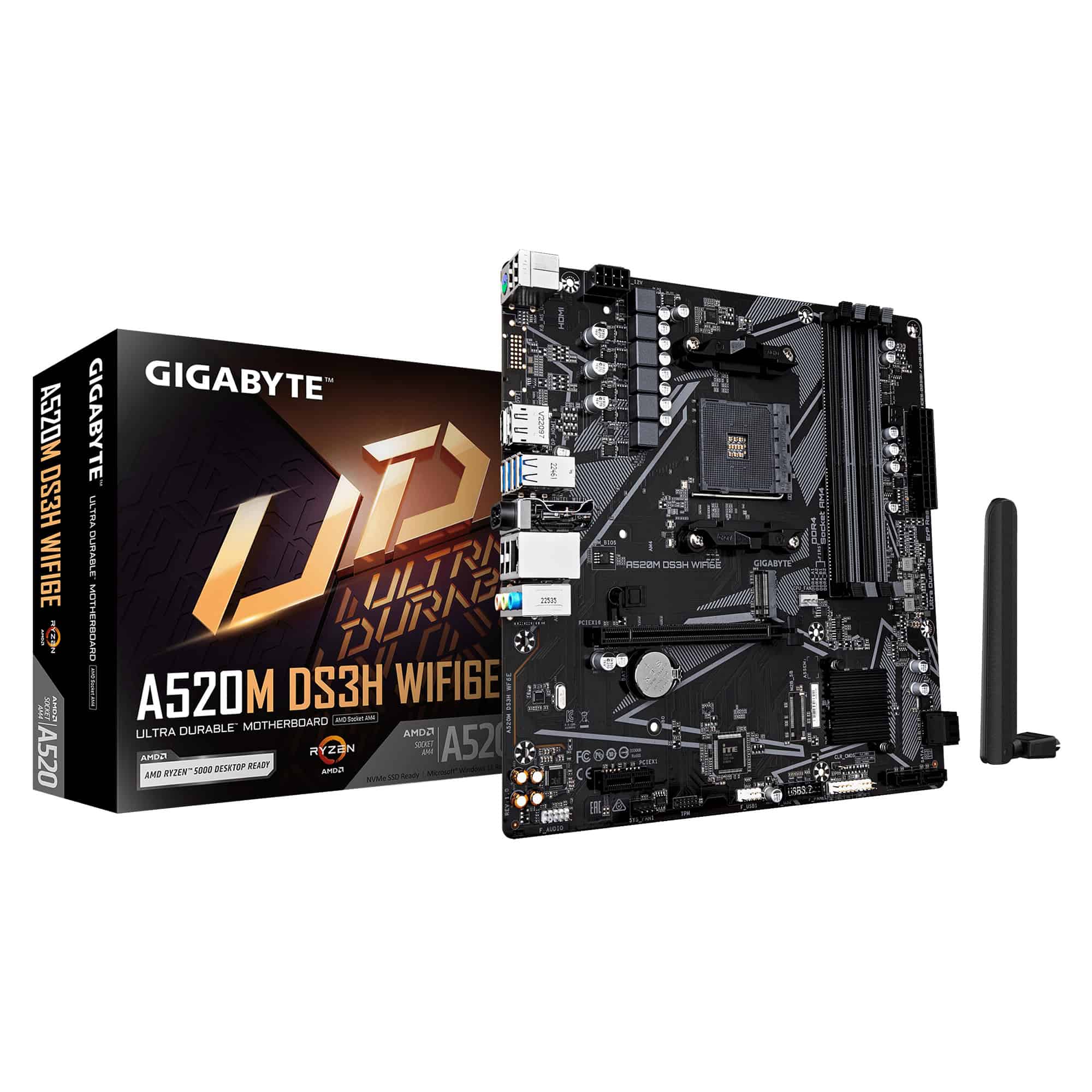 GIGABYTE A520M DS3H WIFI6E AMD A520 Socket AM4 micro ATX (A520M DS3H WF6E) thumbnail