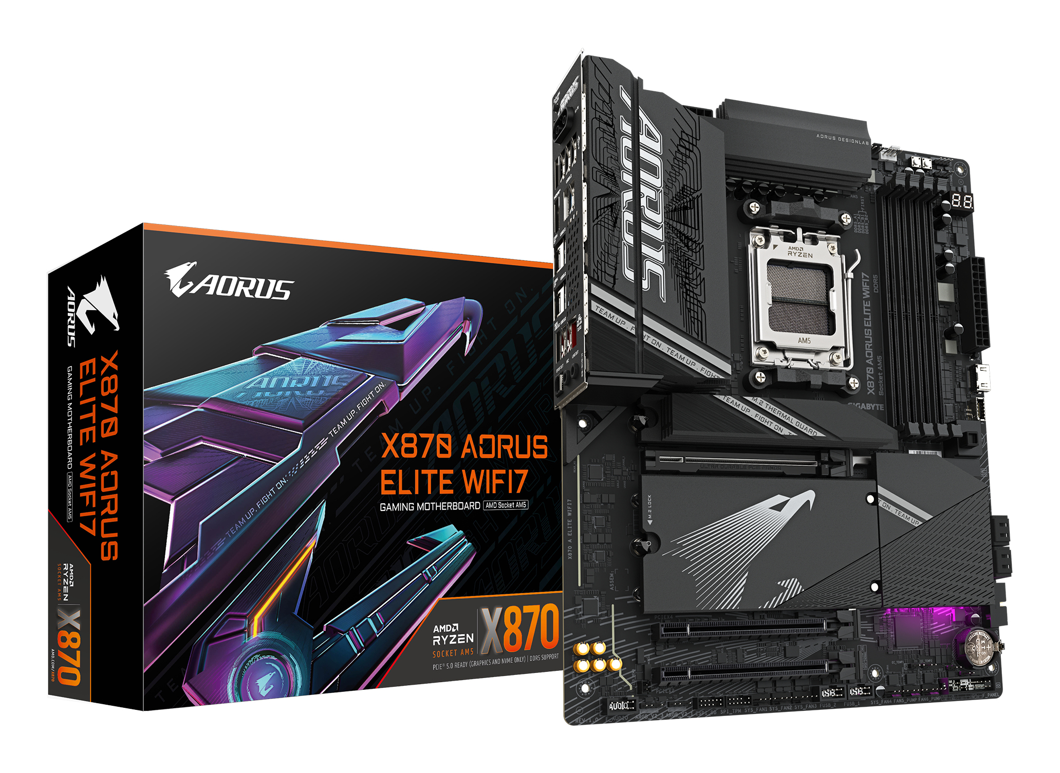 GIGABYTE X870 AORUS ELITE WIFI7 AMD X870 Socket AM5 ATX (X870 A ELITE WIFI7 1.0) thumbnail