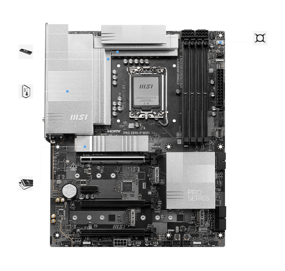 MSI Pro Z890-P WiFi6E           (Z890,S1851,ATX,DDR5) (7E34-019R) thumbnail