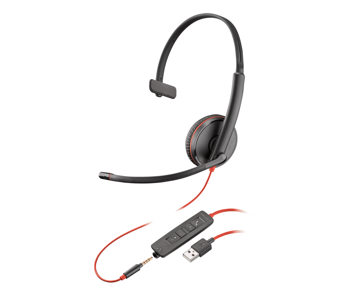 HP Poly Blackwire 3215 USB-A Mono Wired Headset (80S06A6) thumbnail