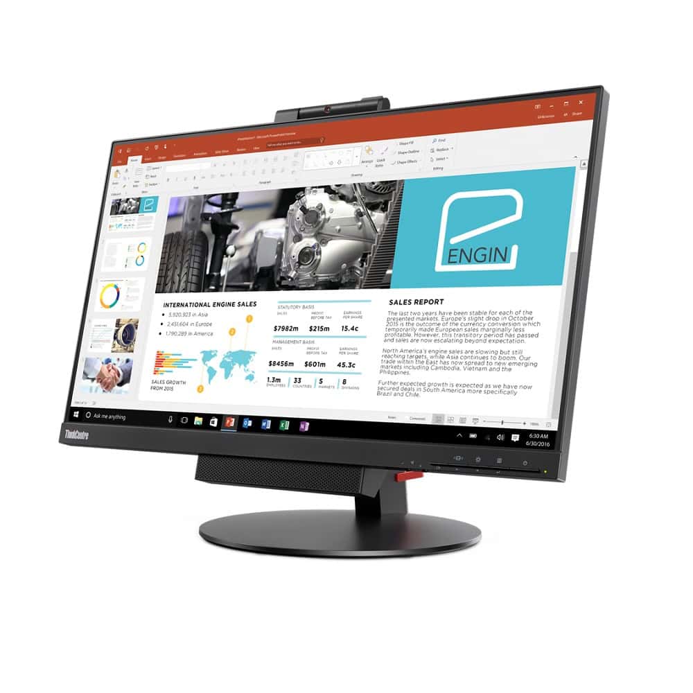 Lenovo 10QYPAT1UK computer monitor 60,5 cm (23.8") 1920 x 1080 Pixels Full HD LED Zwart (10QYPAT1EU) thumbnail