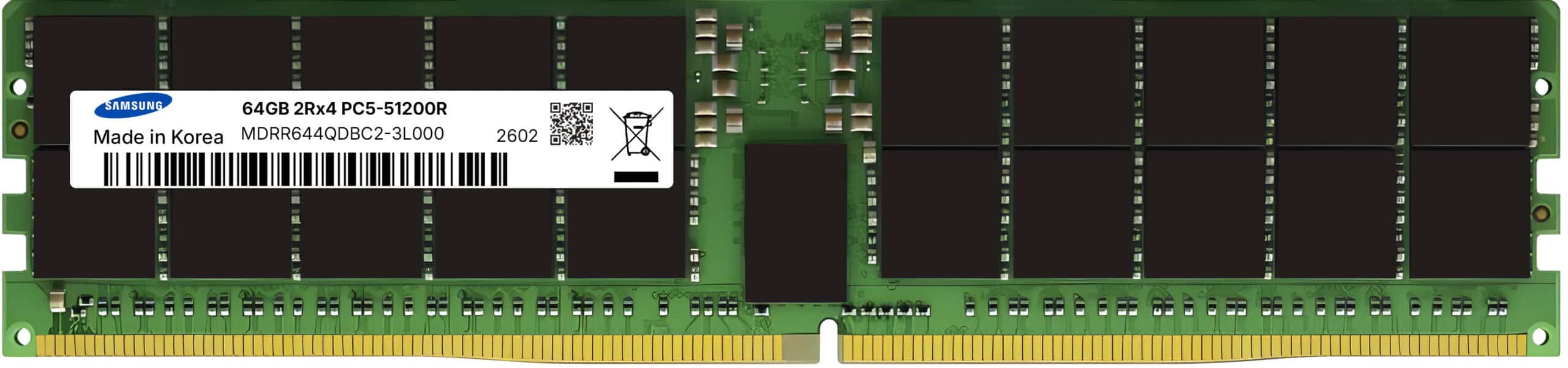 Samsung RAM DDR5 REG  64GB/PC6400/ECC/Samsung (2Rx4) (MDRR644QDBC2-3) thumbnail