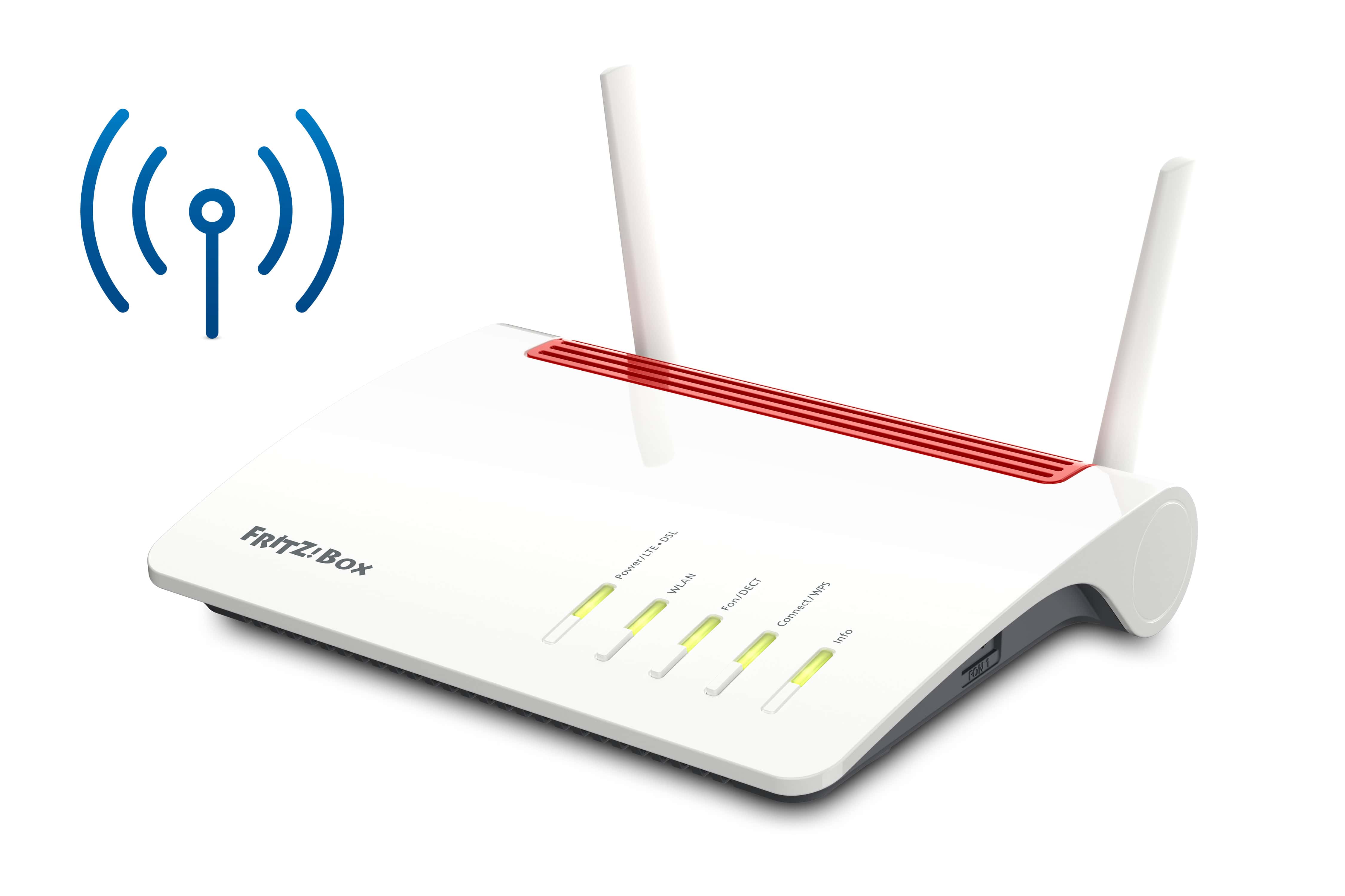 Box FRITZ! 6890 LTE draadloze router Gigabit Ethernet Dual-band (2.4 GHz / 5 GHz) 4G Zwart, Rood, Wit (20002817) thumbnail