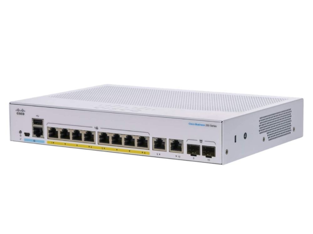 Cisco Refurb/CBS250 Smart 8-port GE Ext PS (CBS250-8T-E2GUK-RF) thumbnail