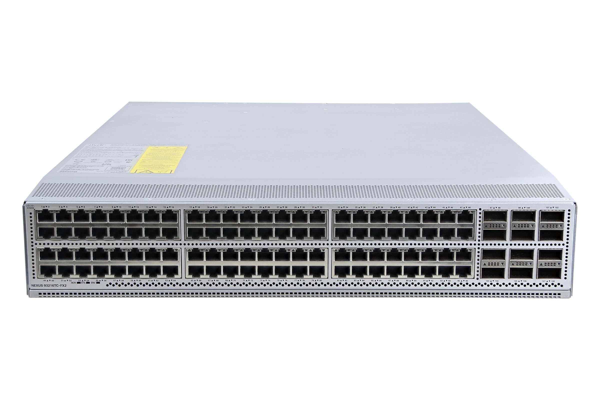 Cisco Refurb/Nexus9300w/96p10G-T12p100GQSFPMAC (N9KC93216TCFX2-RF) thumbnail