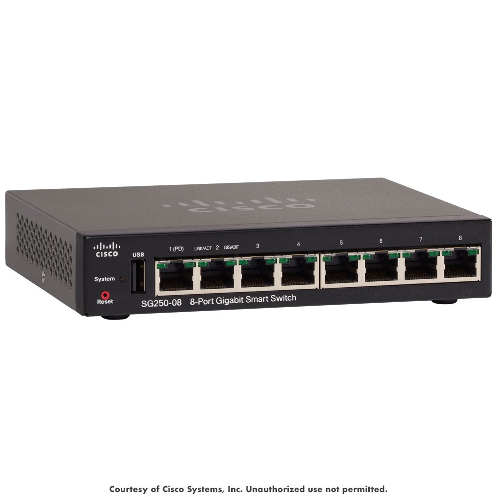 Cisco Refurb/SG250-08 8p Gigabit Smart Switch (SG250-08-K9-EU-RF) thumbnail
