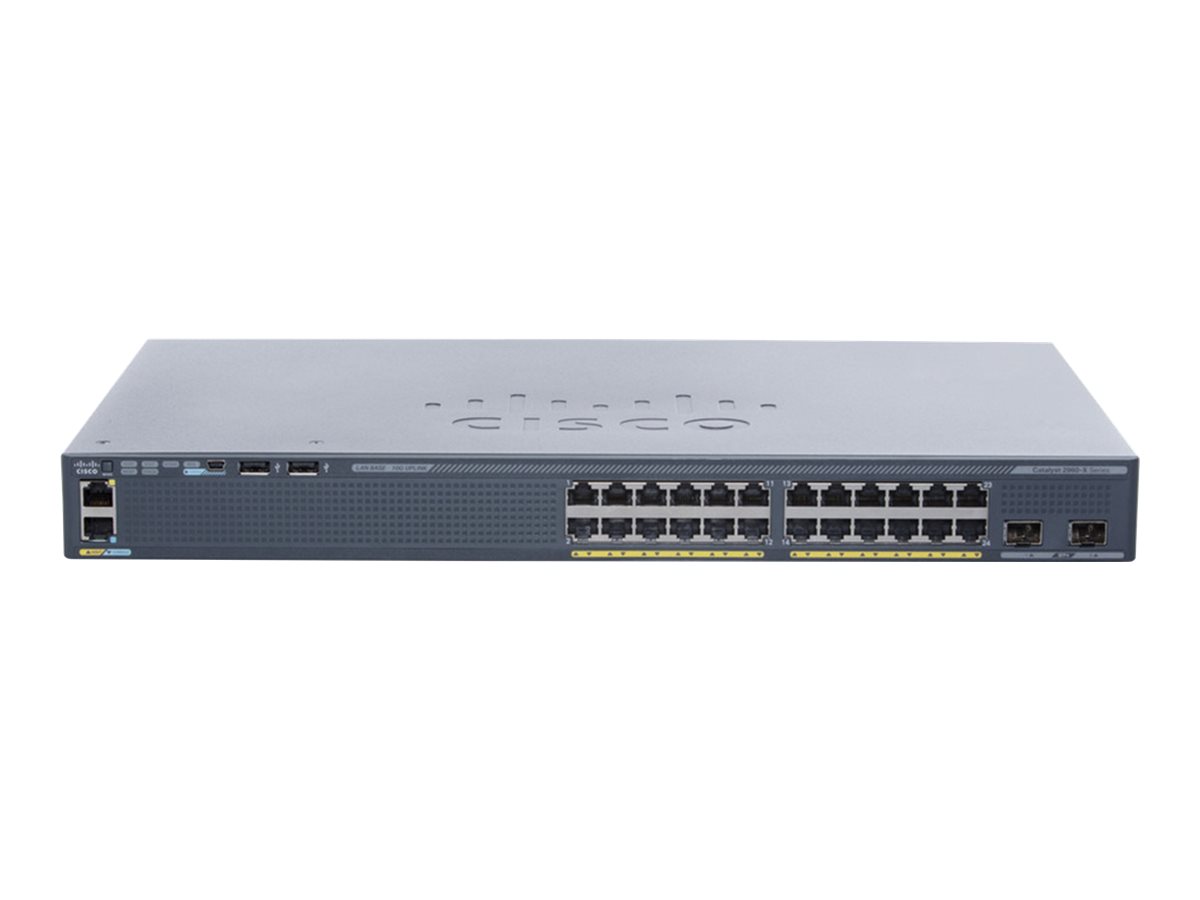 Cisco Refurb/Cat 2960-X 24GigE 2x10G SFP+Base (WS-C2960X-24TDL-RF) thumbnail
