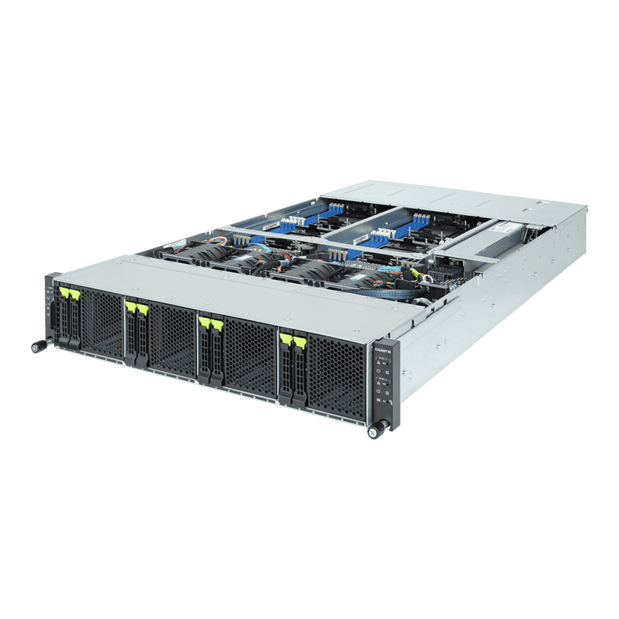 GIGABYTE H263 LGA 4677 (Socket E) Rack (2U) Zwart (6NH263S64DR000AAW1) thumbnail
