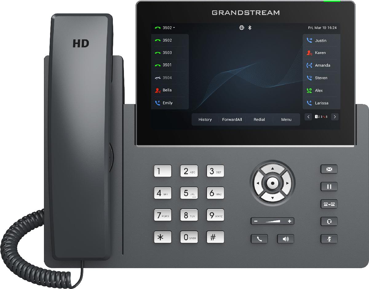 Grandstream Networks Grandstream GRP2670 SIP telefon, 7 dotyk. bar. displej, 6 SIP úèty, 4 pr. tl., 2x1Gb, WiF (GRP2670) thumbnail