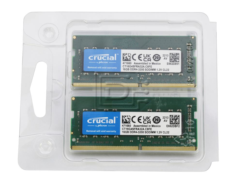 Micron Crucial - DDR4 - sada - 32 GB: 2 x 16 GB - SO-DIMM 260-pin - 3200 MHz / PC4-25600 - CL22 - (CT2K16G4SFRA32A) thumbnail