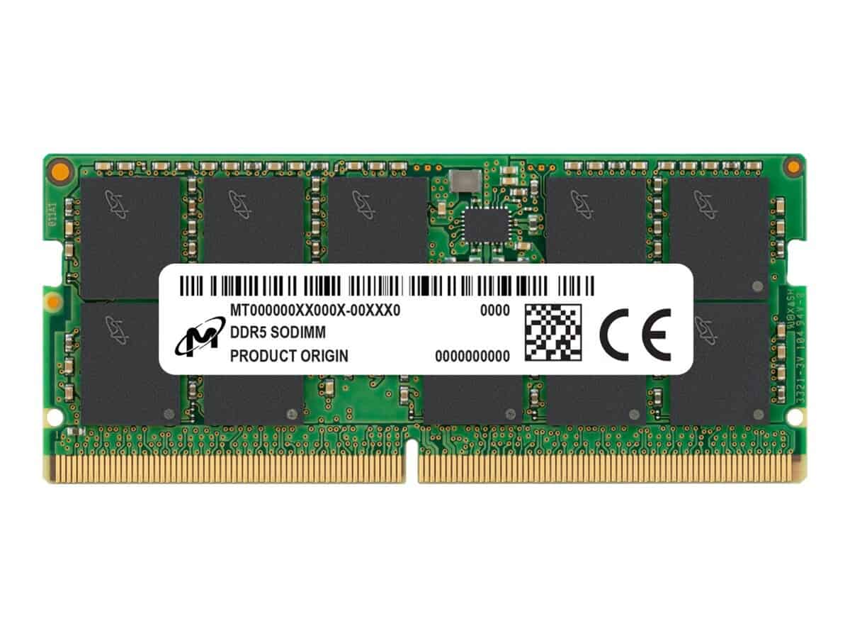 Micron DDR5 ECC SODIMM 32GB 2Rx8 4800 (MTC20C2085S1TC48BA1R) thumbnail