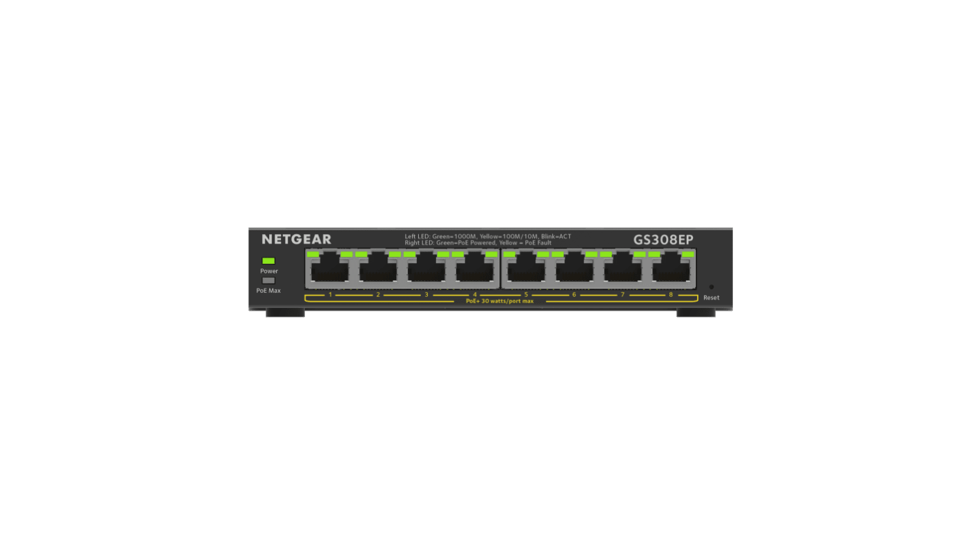 Netgear 8PT GE Plus Switch W/POE+ (GS308EP) (GS308EP) thumbnail