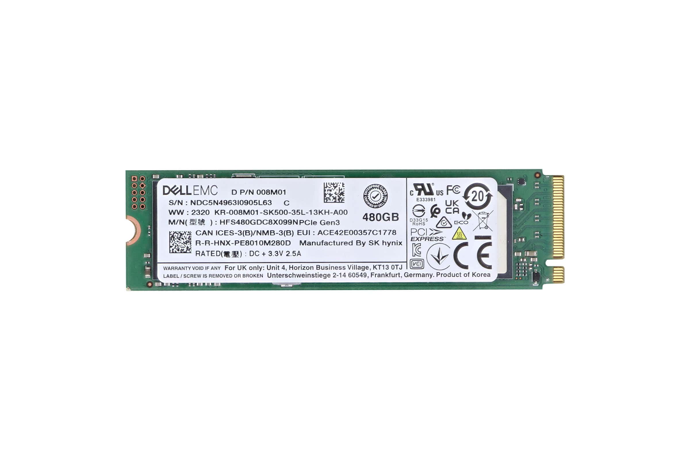 Dell Ssdr,480G,2E,Invm,M.8,H-P8,Ec (08M01-RFB) thumbnail