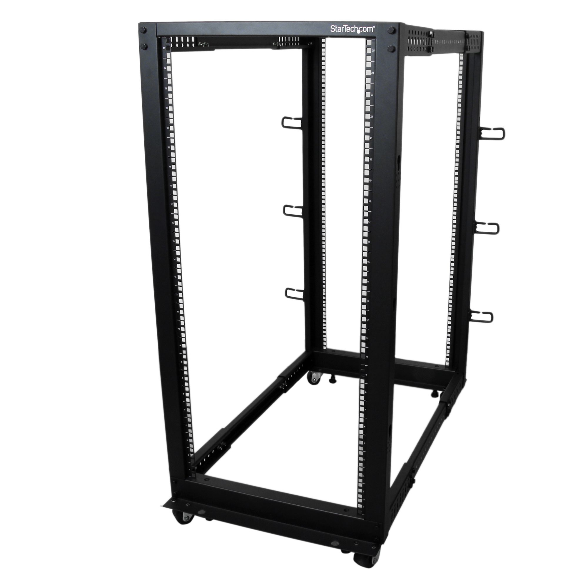 StarTech.com 25U 4-Post Server Rack, 19in Open Frame Rack met 101cm Montagediepte en 544kg Draagkracht, Mobiel of Vrijstaand IT Rack (4POSTRACK25U) thumbnail
