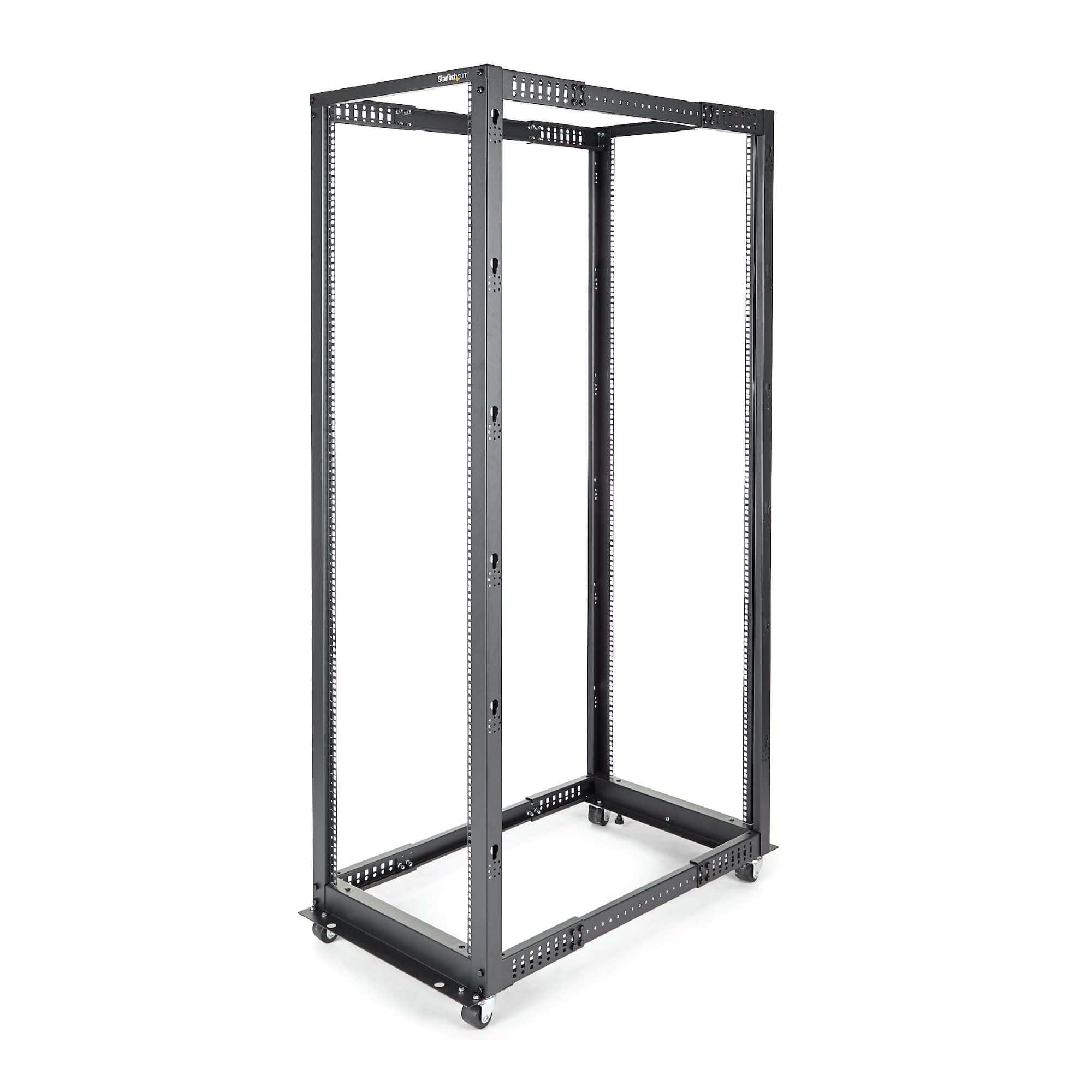 StarTech.com 42U 4-Post Server Rack, 19in Open Frame Rack met 101cm Montagediepte en 600kg Draagkracht, Mobiel of Vrijstaand IT Rack (4POSTRACK42) thumbnail
