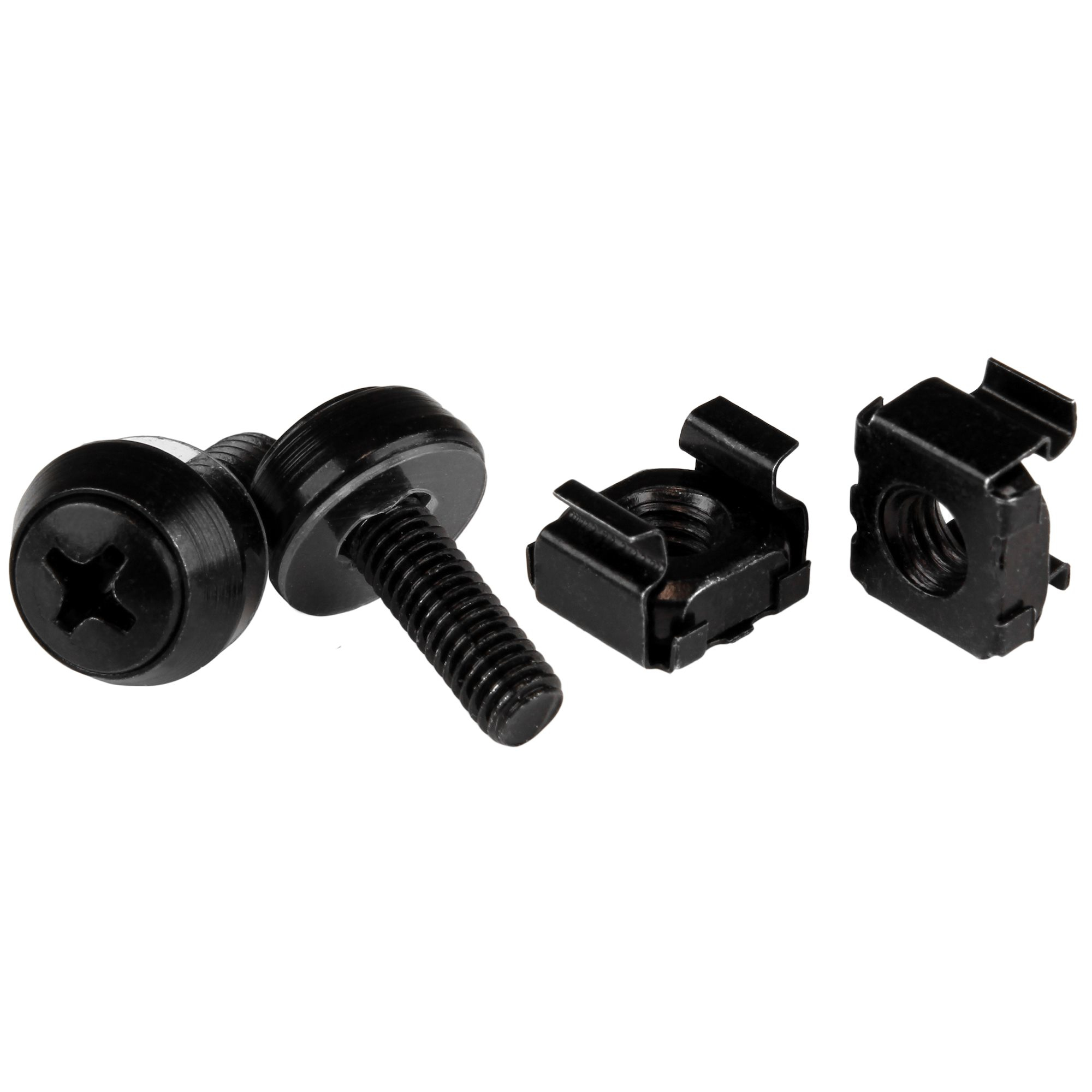 StarTech.com 50 Pack 10-32 Server Rack Kooimoeren en Schroeven met Sluitringen, Rackmount Hardware Kit voor Netwerk/IT Apparatuur, Zelfborgende Moeren & Bouten voor Vierkante Gaten, Zwart, TAA (CABSCREW1032) thumbnail