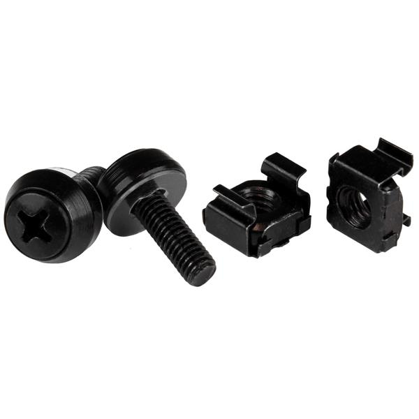 StarTech.com M5 x 12mm schroeven en kooimoeren voor serverkast en rack 50 stuks pak zwart (CABSCREWM5B) thumbnail