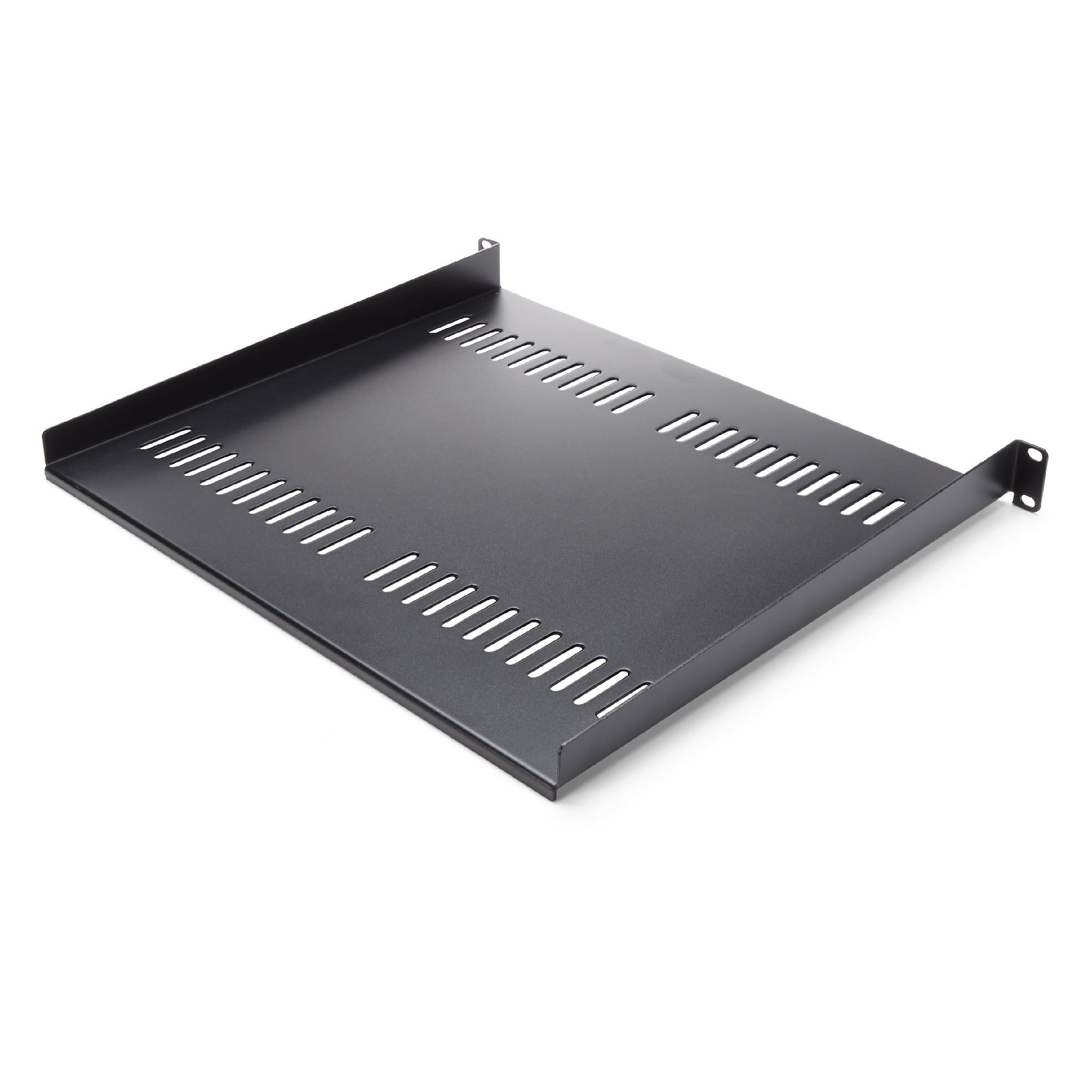 StarTech.com 1U Server Rack Schap - Universele Geventileerde Rack Mount Cantilever Shelf voor 19 Netwerk Kast & Apparatuur - Heavy Duty Staal - Capaciteit 20kg - Diepte 41cm (16”) - Zwart (CABSHELF116V) thumbnail