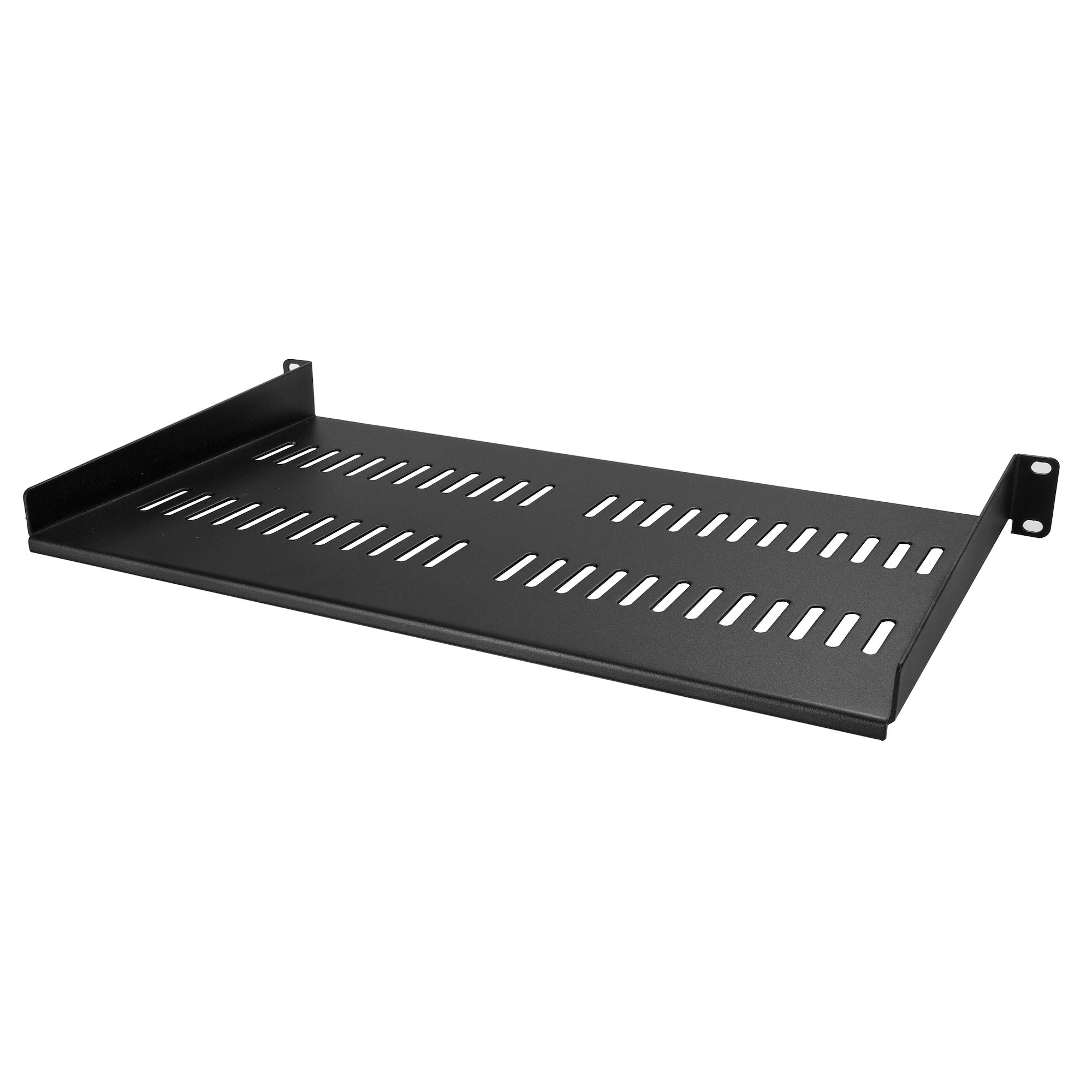 StarTech.com 1U Server Rack Schap - Universele Geventileerde Rack Mount Cantilever Shelf voor 19 Netwerk Kast & Apparatuur - Heavy Duty Staal - Capaciteit 20kg - Diepte 25cm (10) - Zwart (CABSHELFV1U) thumbnail