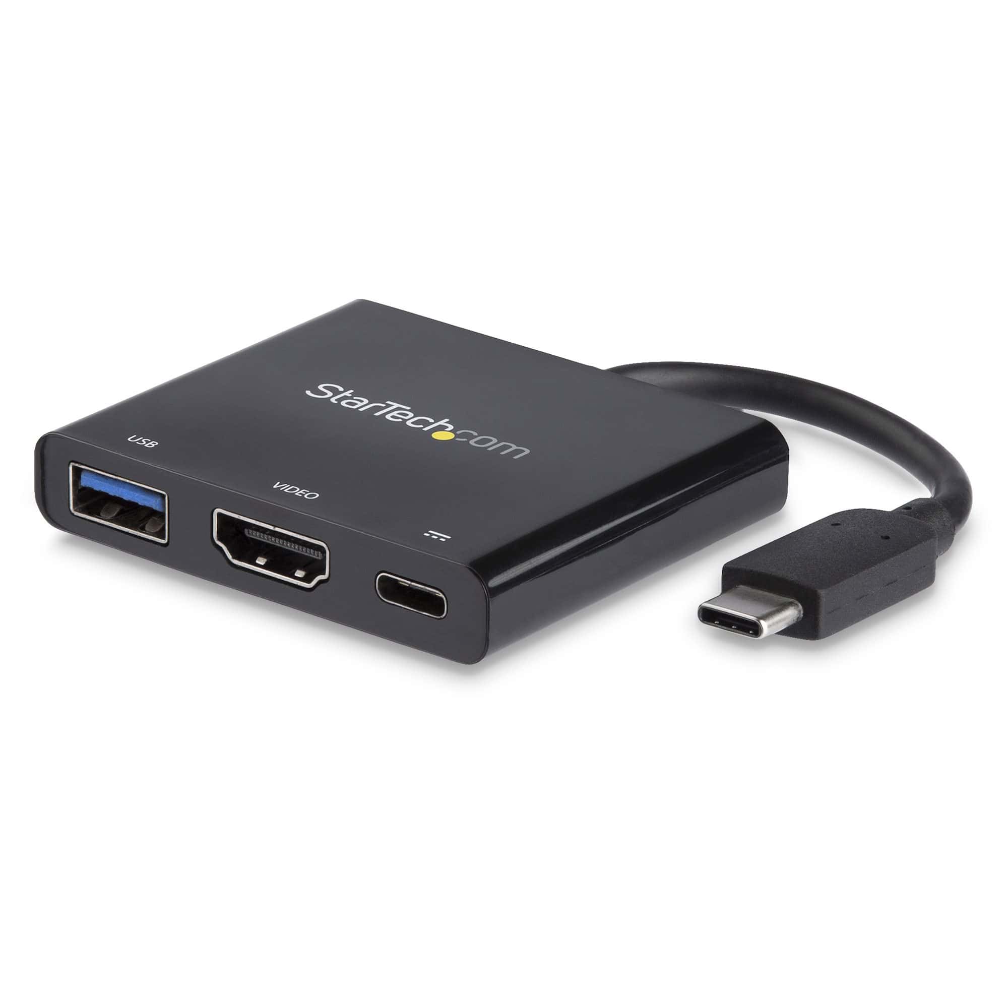 StarTech.com USB-C multiport adapter met HDMI USB 3.0 poort 60W PD zwart (CDP2HDUACP) thumbnail