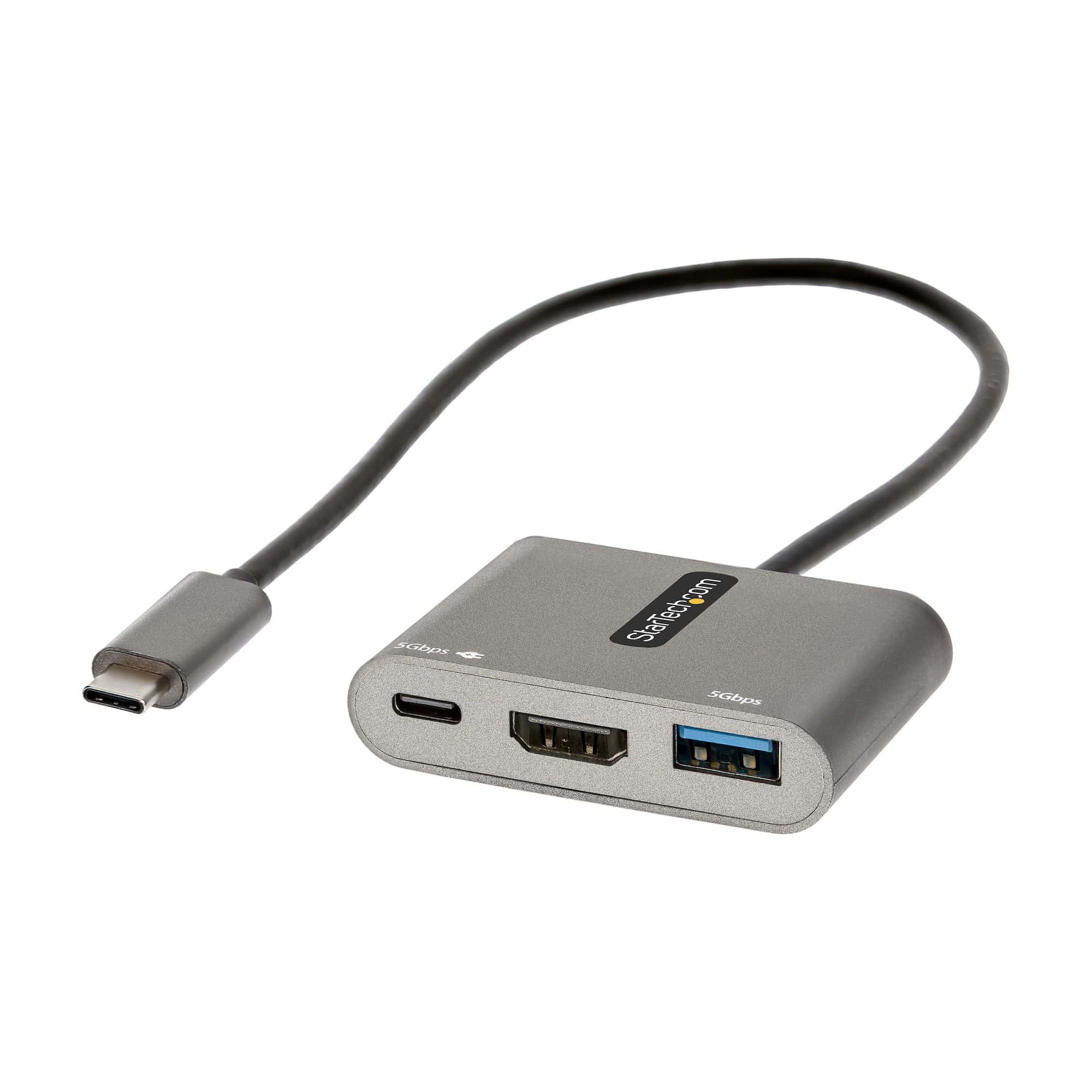 StarTech.com USB C Multiport Adapter, USB-C naar HDMI 4K Video, 100W PD Pass-Through, USB 3.0 Hub 5Gbps (1xType-C/1xA), USB-C Mini Dock, USB-C Travel Dock, Draagbaar Laptop Docking Station (CDP2HDUACP2) thumbnail