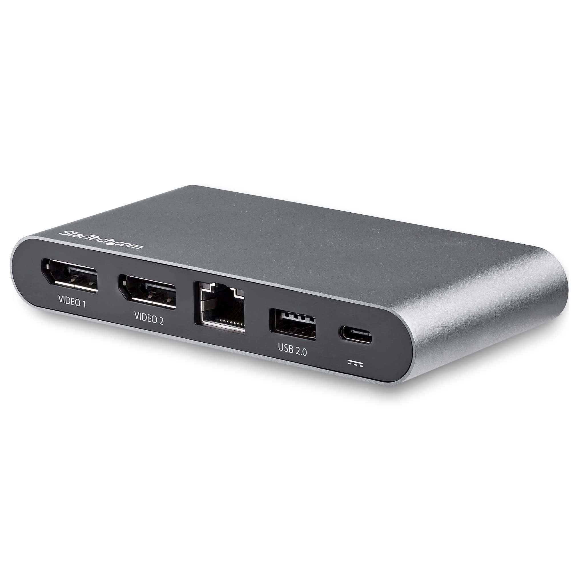 StarTech.com USB-C Dock - 4K Dual Monitor DisplayPort - Mini Laptop Docking Station - 100W Power Delivery Passthrough - GbE, 2-Port USB-A Hub - USB Type-C Multiport Adapter - 1m kabel (DK30C2DAGPD) thumbnail