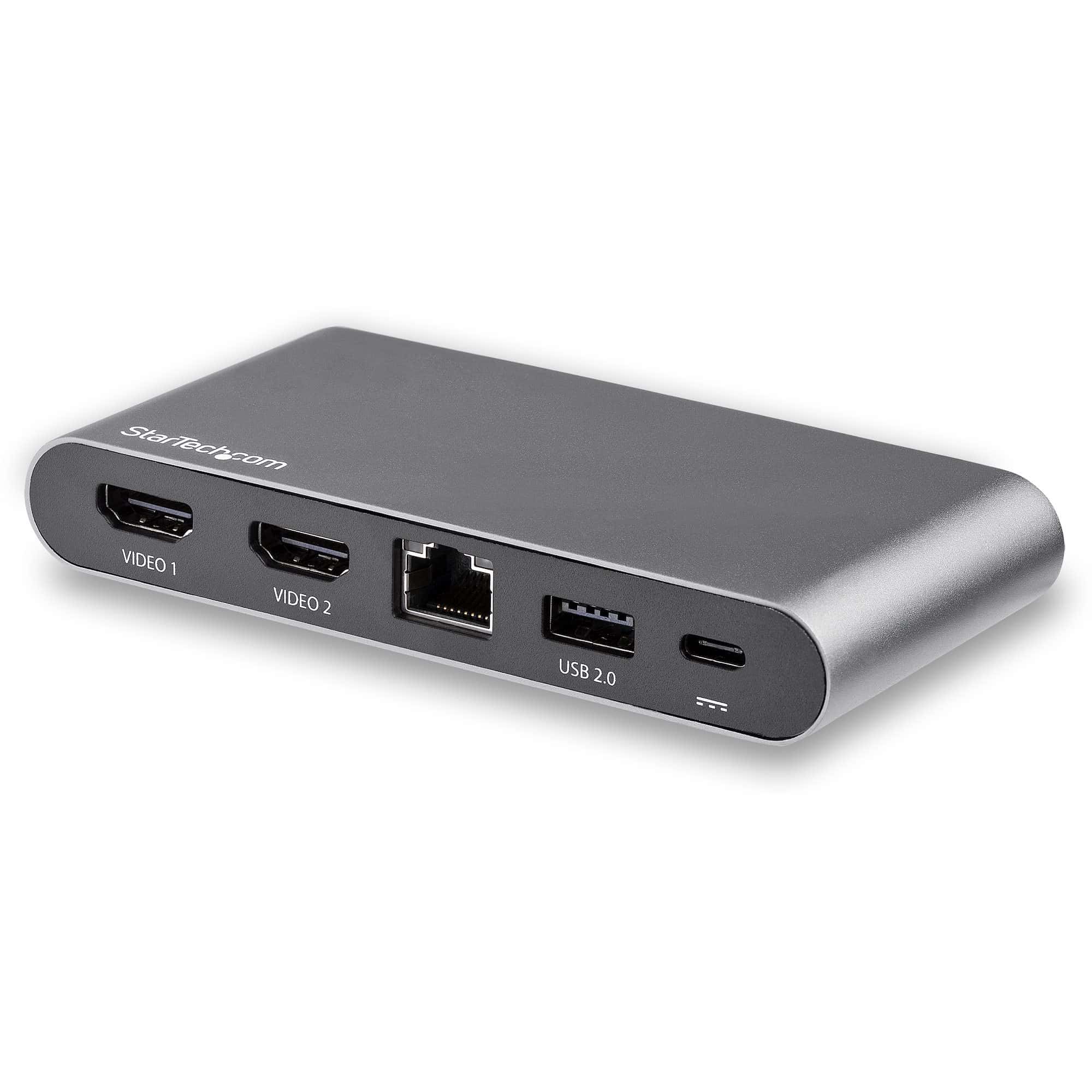 StarTech.com USB-C Dock - 4K Dual Monitor HDMI Display - Mini Laptop Docking Station - 100W Power Delivery Passthrough - GbE, 2-Port USB-A Hub - USB Type-C Multiport Adapter - 1m kabel (DK30C2HAGPD) thumbnail