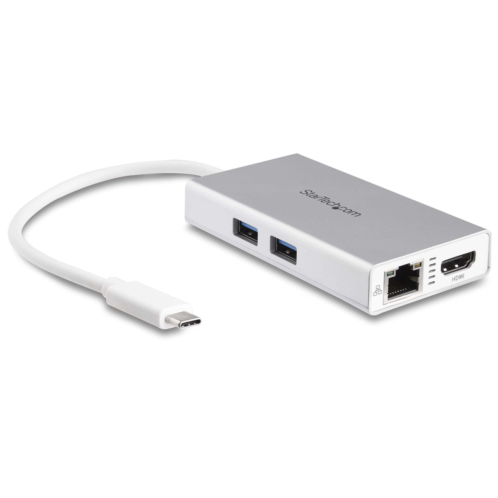 StarTech.com USB-C Multiport Adapter, USB-C Travel Dock met 4K HDMI, 60W Power Delivery Passthrough, GbE, 2pt USB-A 3.0 Hub, USB Type-C Mini Laptop Docking Station, Wit (DKT30CHPDW) thumbnail