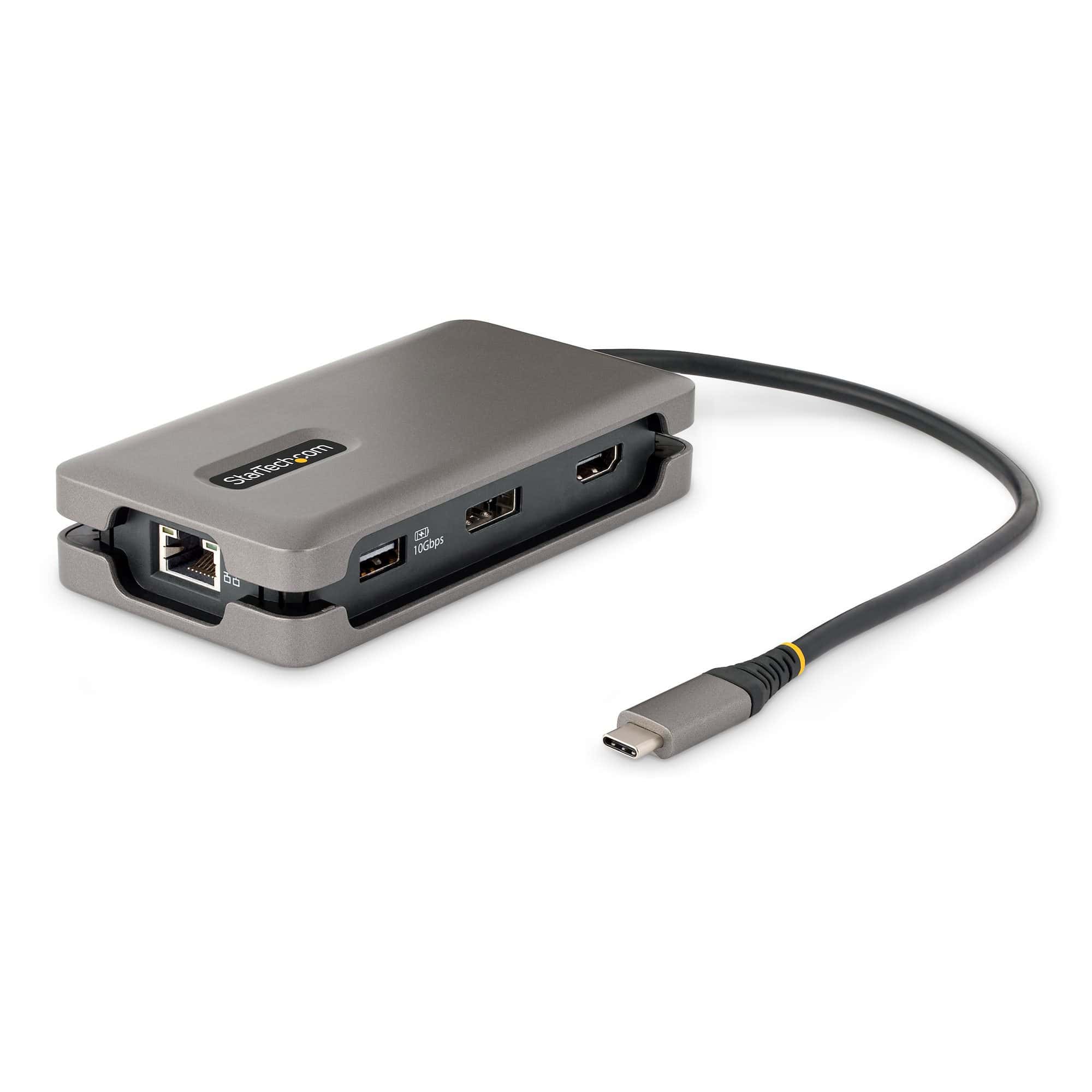 StarTech.com USB-C Multiport Adapter, 4K 60Hz HDMI/DP, 3-Port USB Hub, 100W Power Delivery Pass-Through, GbE, Travel Docking Station met Charging, Mini Dock, 30cm Wrap-Around Kabel (DKT31CDHPD3) thumbnail