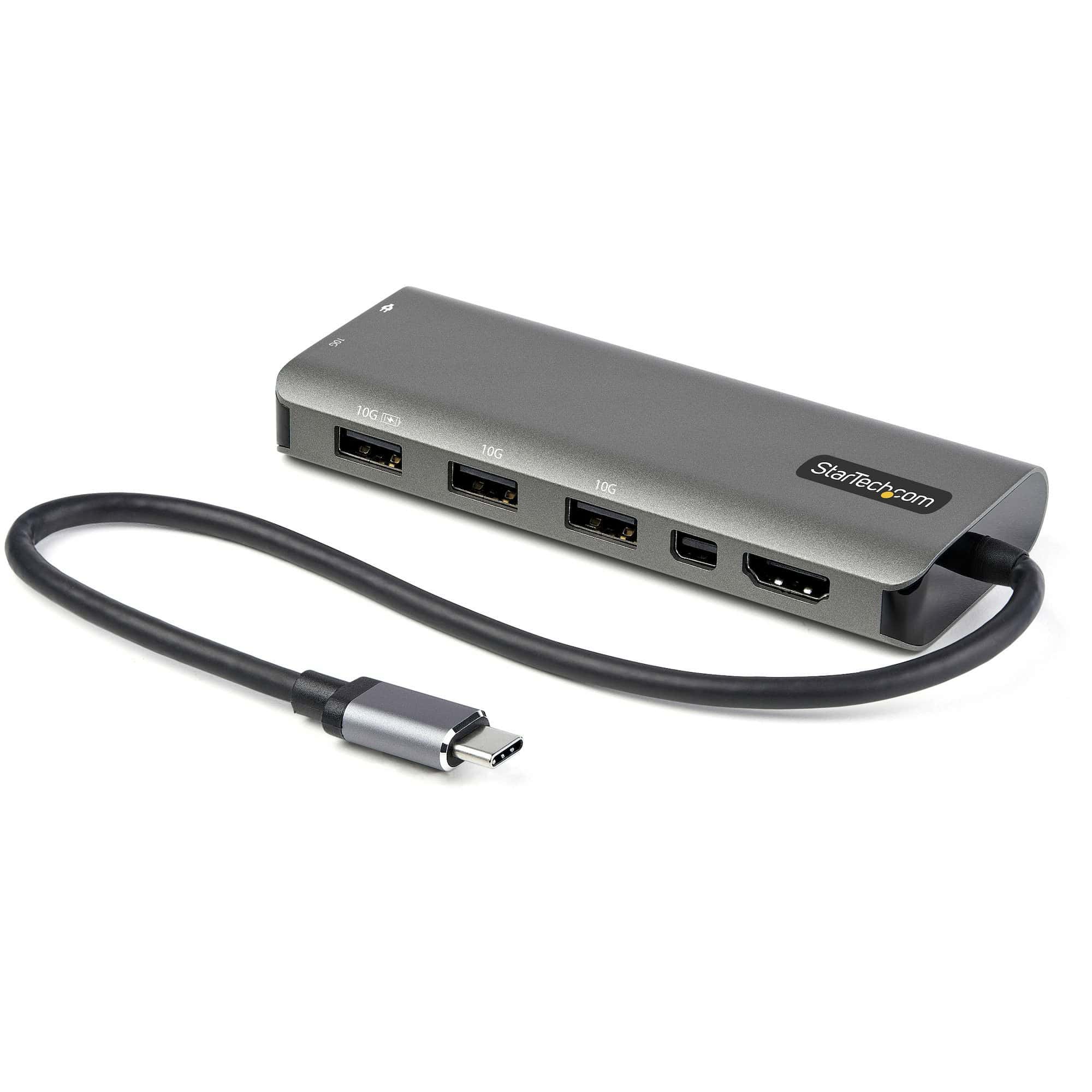 StarTech.com USB C Multiport Adapter - USB-C naar HDMI or Mini DisplayPort 4K 60Hz, 100W Power Delivery Pass-Through, 4-Port 10Gbps USB Hub - USB Type-C Mini Dock - 30cm Vaste Kabel (DKT31CMDPHPD) thumbnail