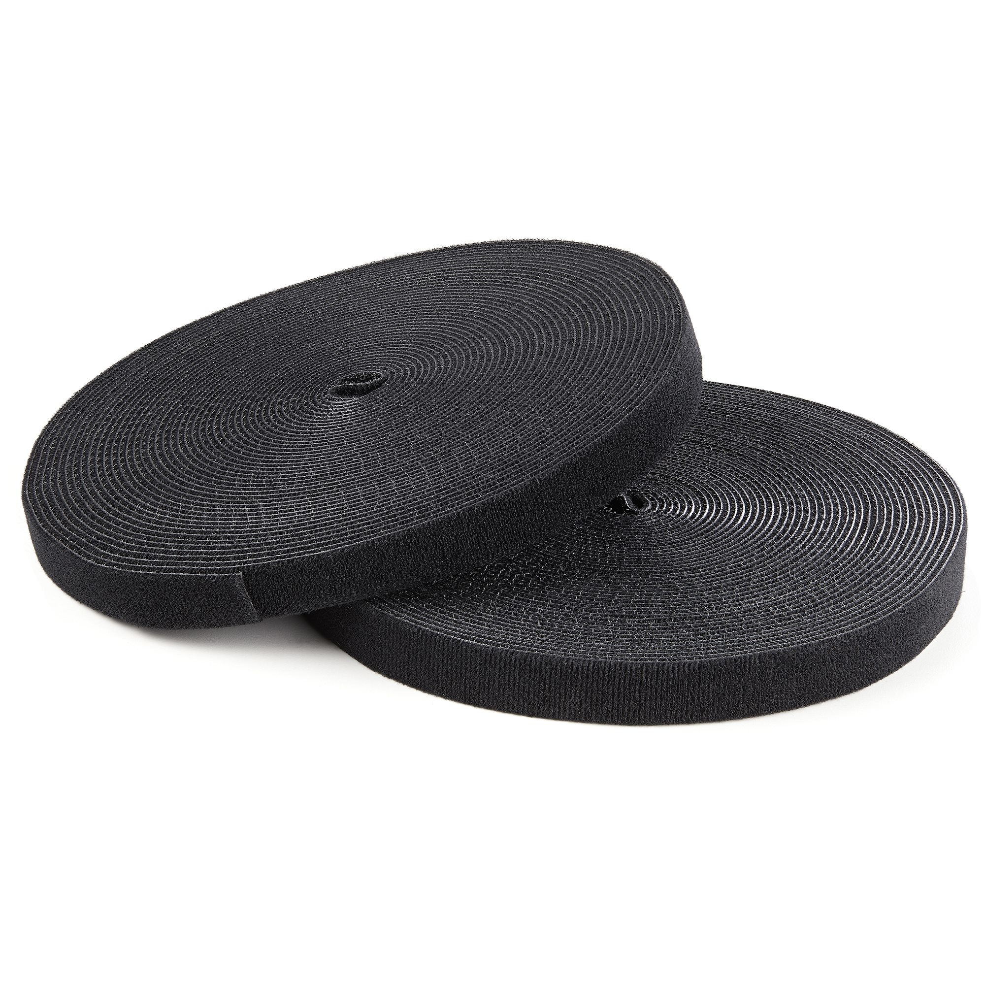 StarTech.com 30m Bulk Rol Klittenband - Op Maat te Knippen Herbruikbare Kabelbinders - Industriële Klitband Tape - Zelfklevende Klittenband Tyrap Strips - Zwart (HKLP100) thumbnail