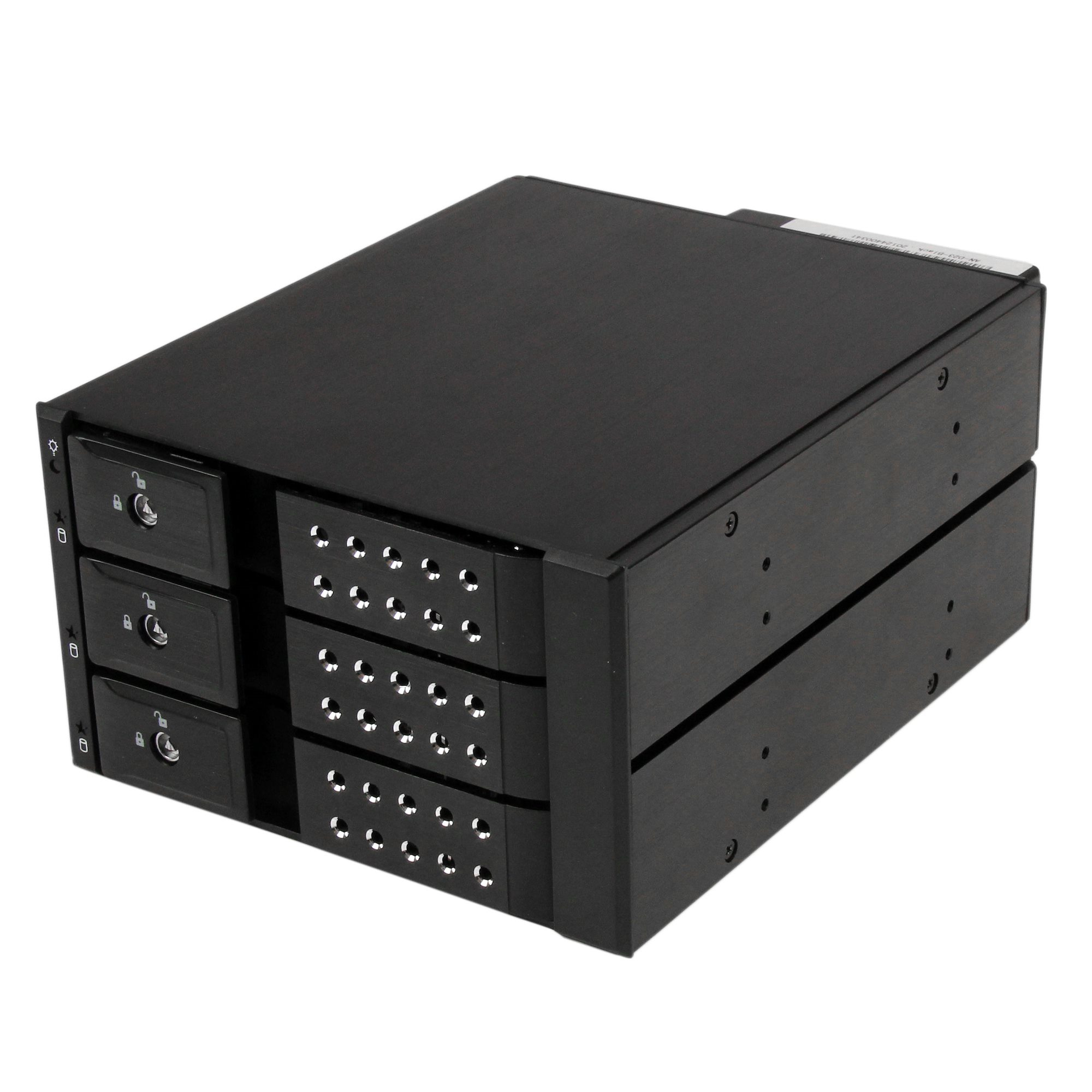 StarTech.com 3-bay Aluminium Trayless Hot Swap Mobile Rack Backplane voor 3,5 inch SAS II/SATA III - 6 Gbps HDD (HSB3SATSASBA) thumbnail StarTech.com 3-bay Aluminium Trayless Hot Swap Mobile Rack Backplane voor 3,5 inch SAS II/SATA III - 6 Gbps HDD (HSB3SATSASBA) thumbnail