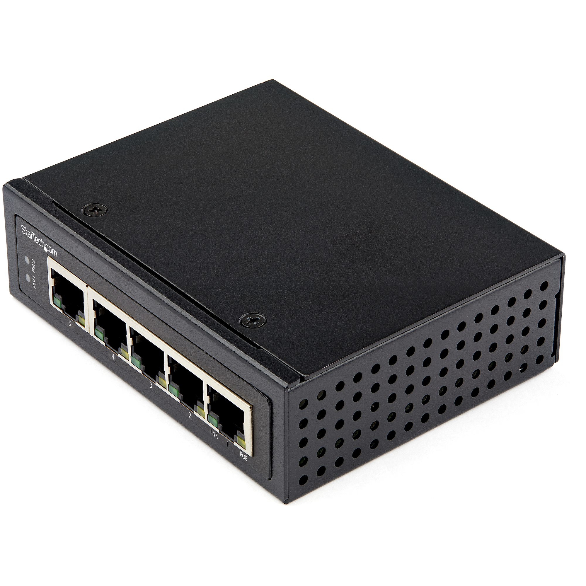 StarTech.com Industrial 5 Port Gigabit PoE Switch 30W Power Over Ethernet Switch Robuuste GbE PoE+ Unmanaged Switch Rugged High Power Gigabit Network Switch IP-30/-40 C to 75 C (IESC1G50UP) thumbnail