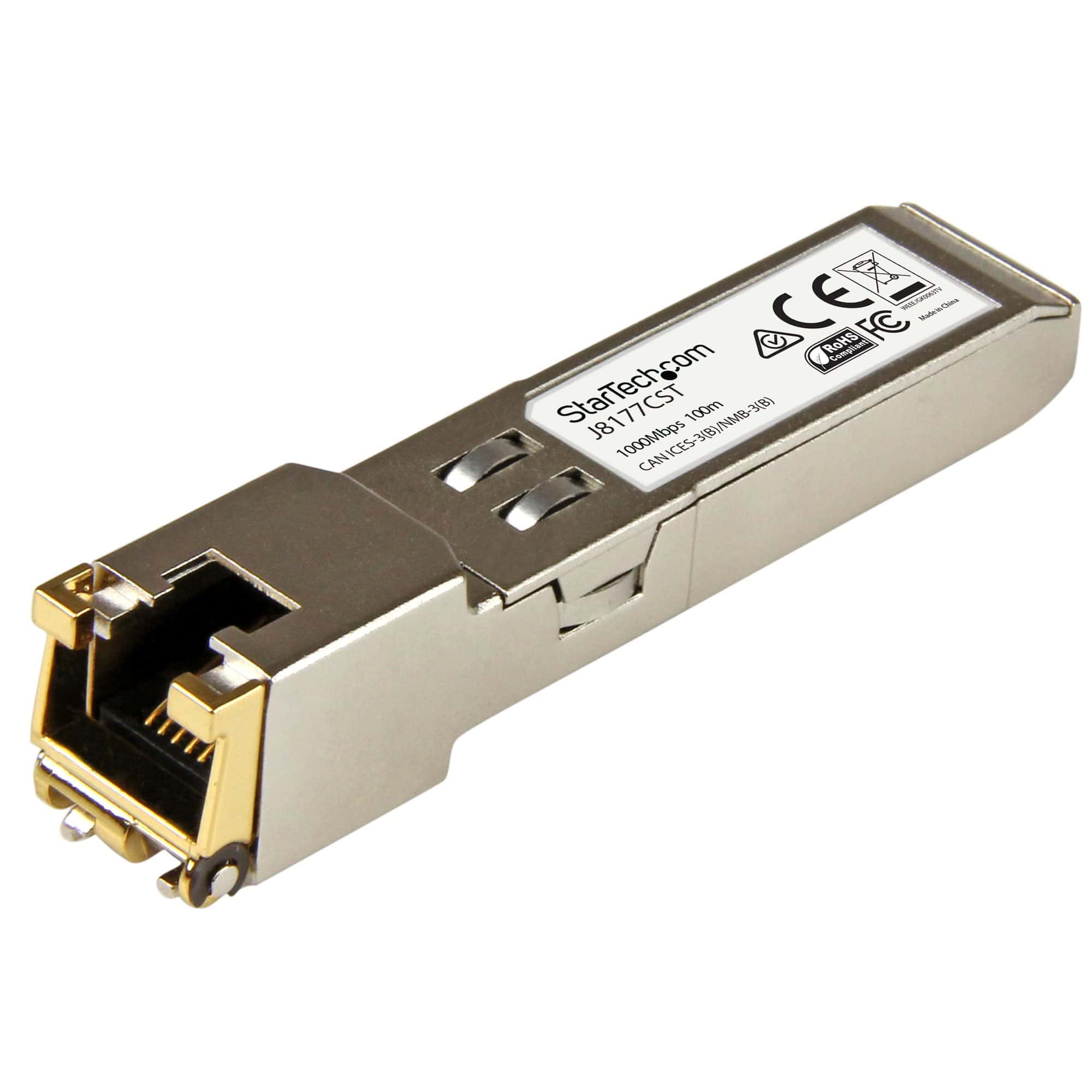 StarTech.com Gigabit RJ45 Koper / Copper SFP Transceiver Module - HPE J8177C Compatibel (J8177CST) thumbnail