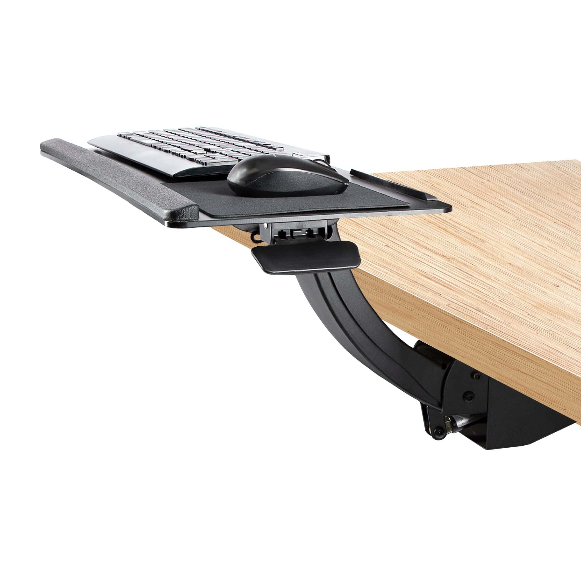 StarTech.com Uitschuifbare Bureau Toetsenbordlade, Full Motion Keyboard en Mouse Tray met Verstelbare Hoogte, 25 x 65cm Plateau, Ergonomisch Bureaublad voor Toetsenbord met Muismat en Polssteun (KBTRAYADJ2) thumbnail