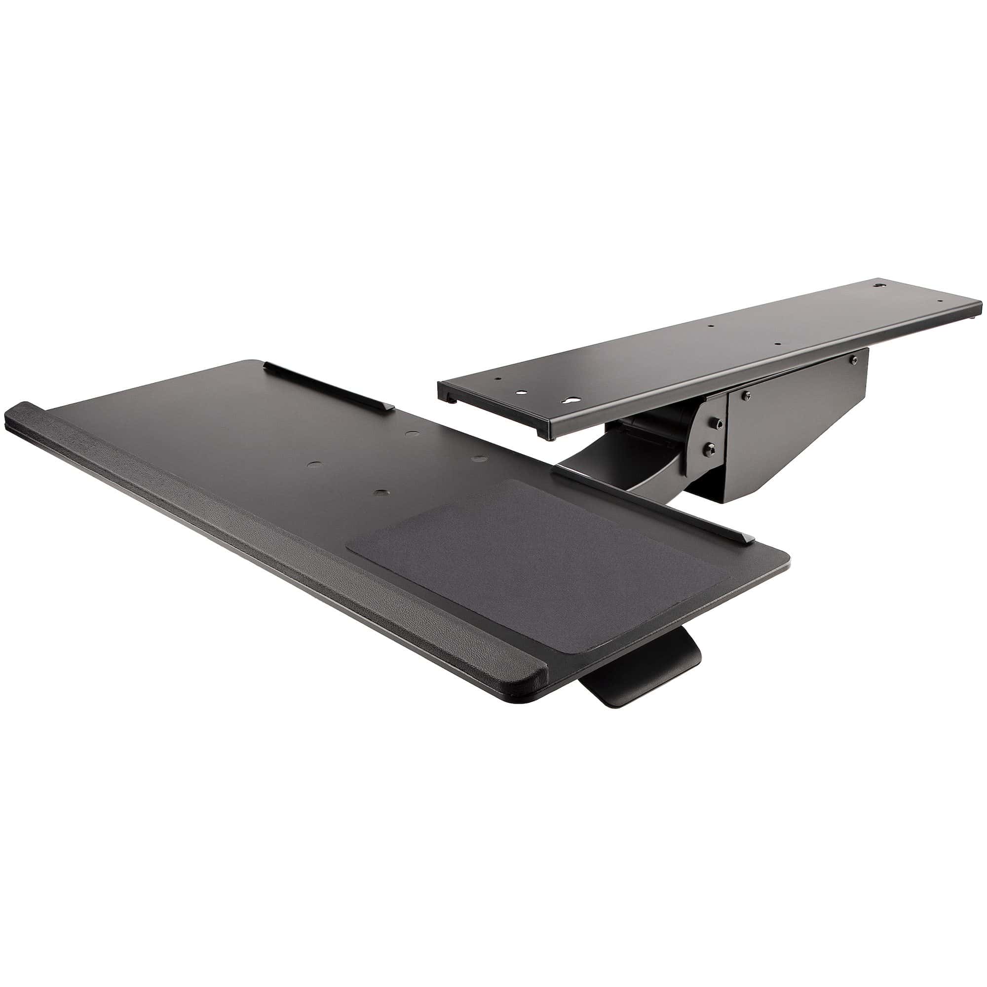 StarTech.com Uitschuifbare Bureau Toetsenbordlade, Full Motion Keyboard en Mouse Tray met Verstelbare Hoogte, 25 x 65cm Plateau, Ergonomisch Bureaublad voor Toetsenbord met Muismat en Polssteun (KBTRAYADJ2) thumbnail