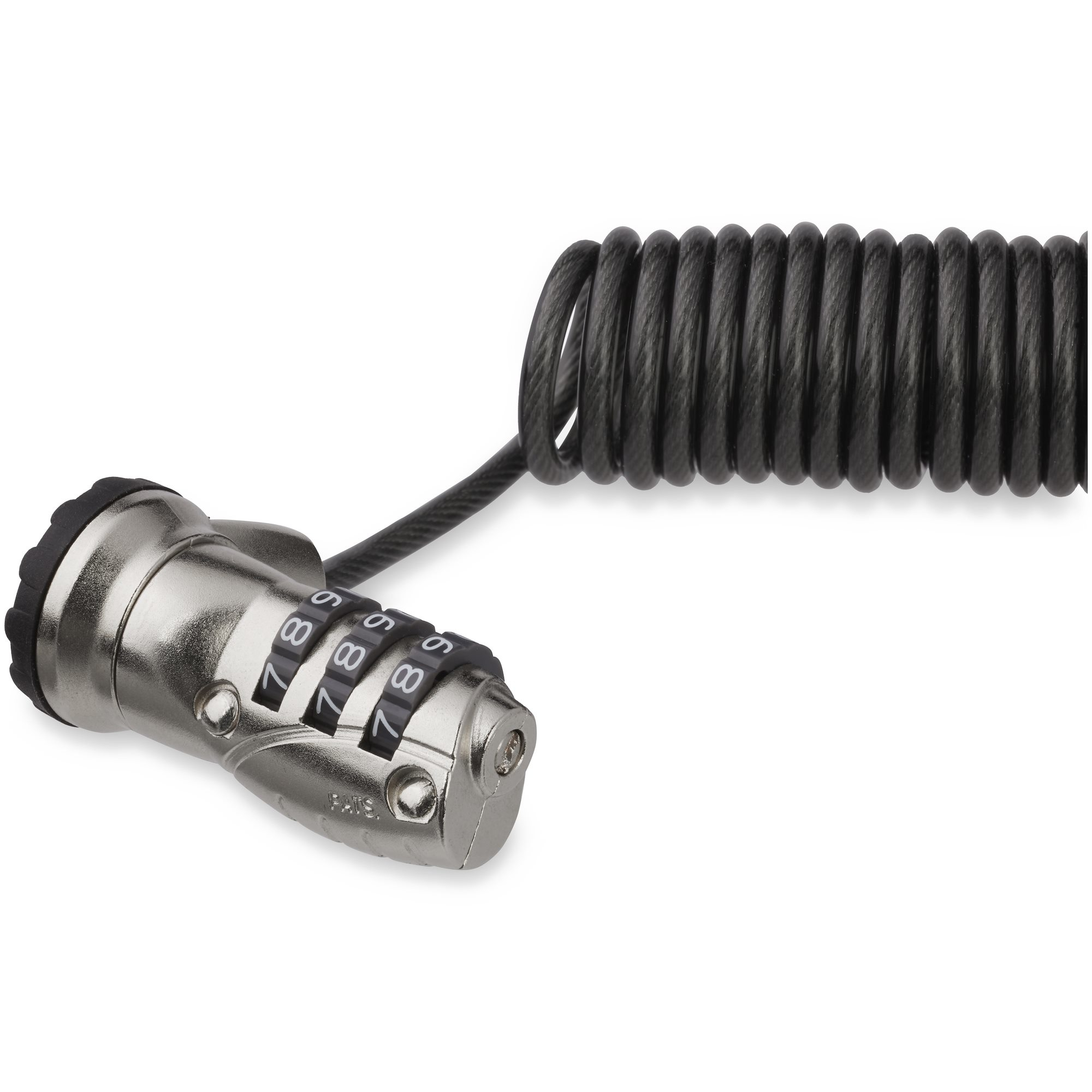 StarTech.com LTLOCK3DCOIL kabelslot Zwart, Roestvrijstaal 1,8 m (LTLOCK3DCOIL) thumbnail