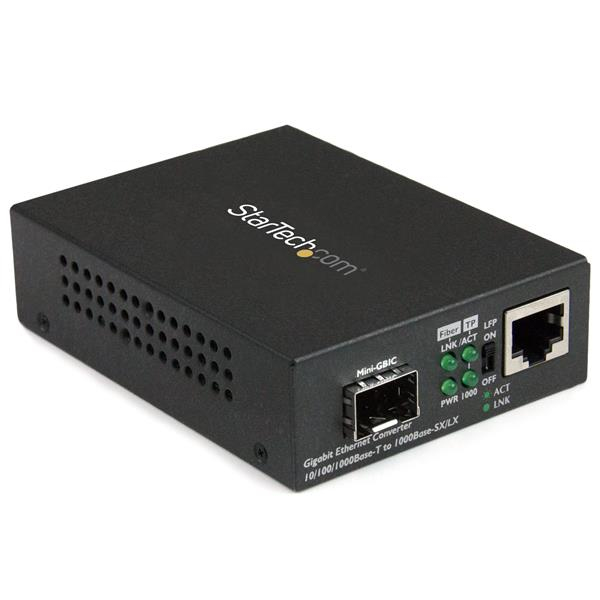 StarTech.com Gigabit ethernet glasvezel media converter met open SFP slot (MCM1110SFP) thumbnail